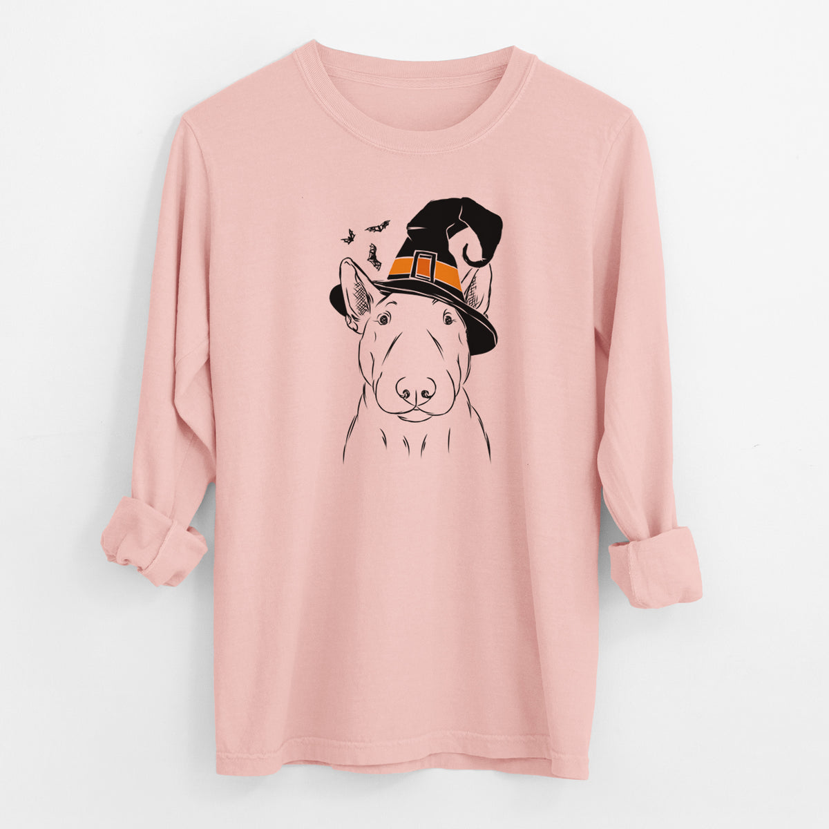 Witch Jett the Bull Terrier - Men's Heavyweight 100% Cotton Long Sleeve