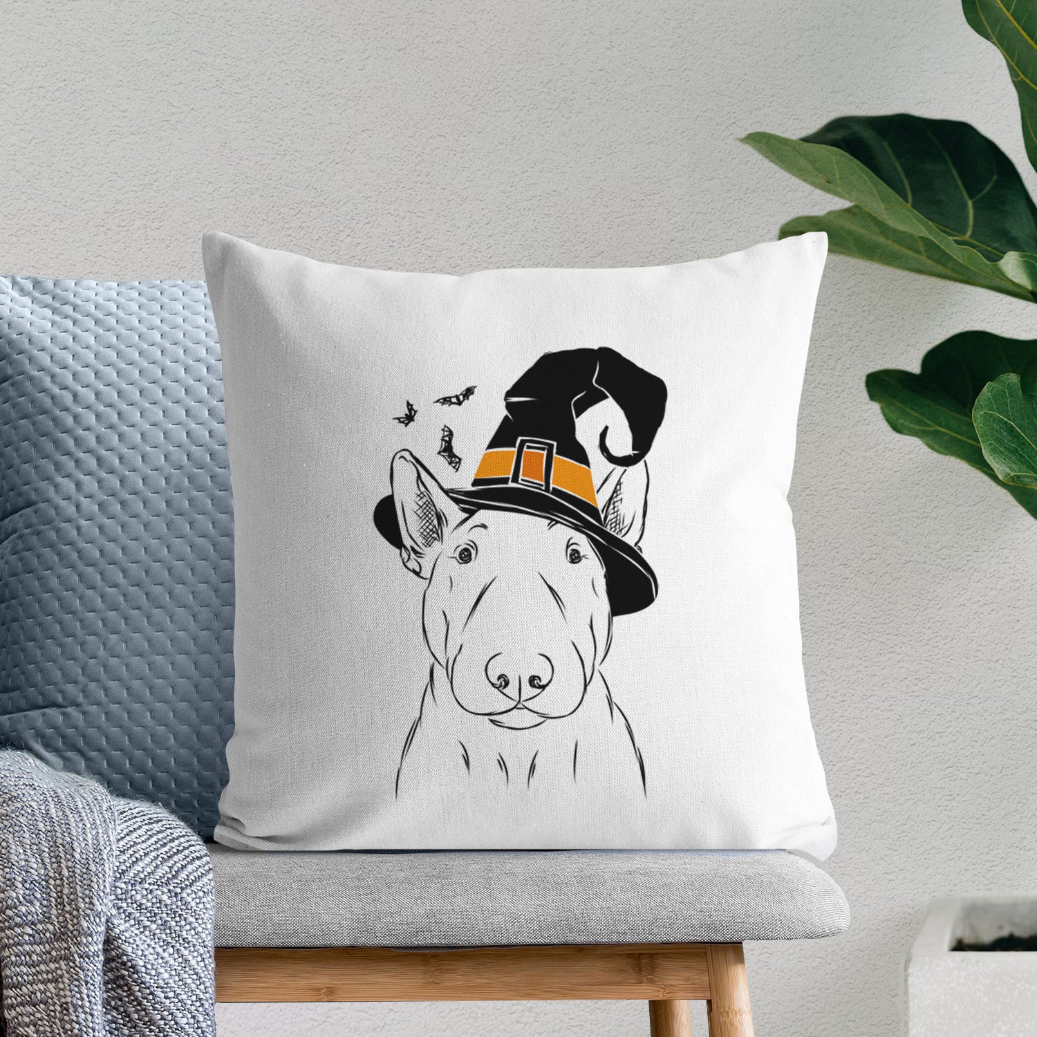 Jett the Bull Terrier - Throw Pillow Cover