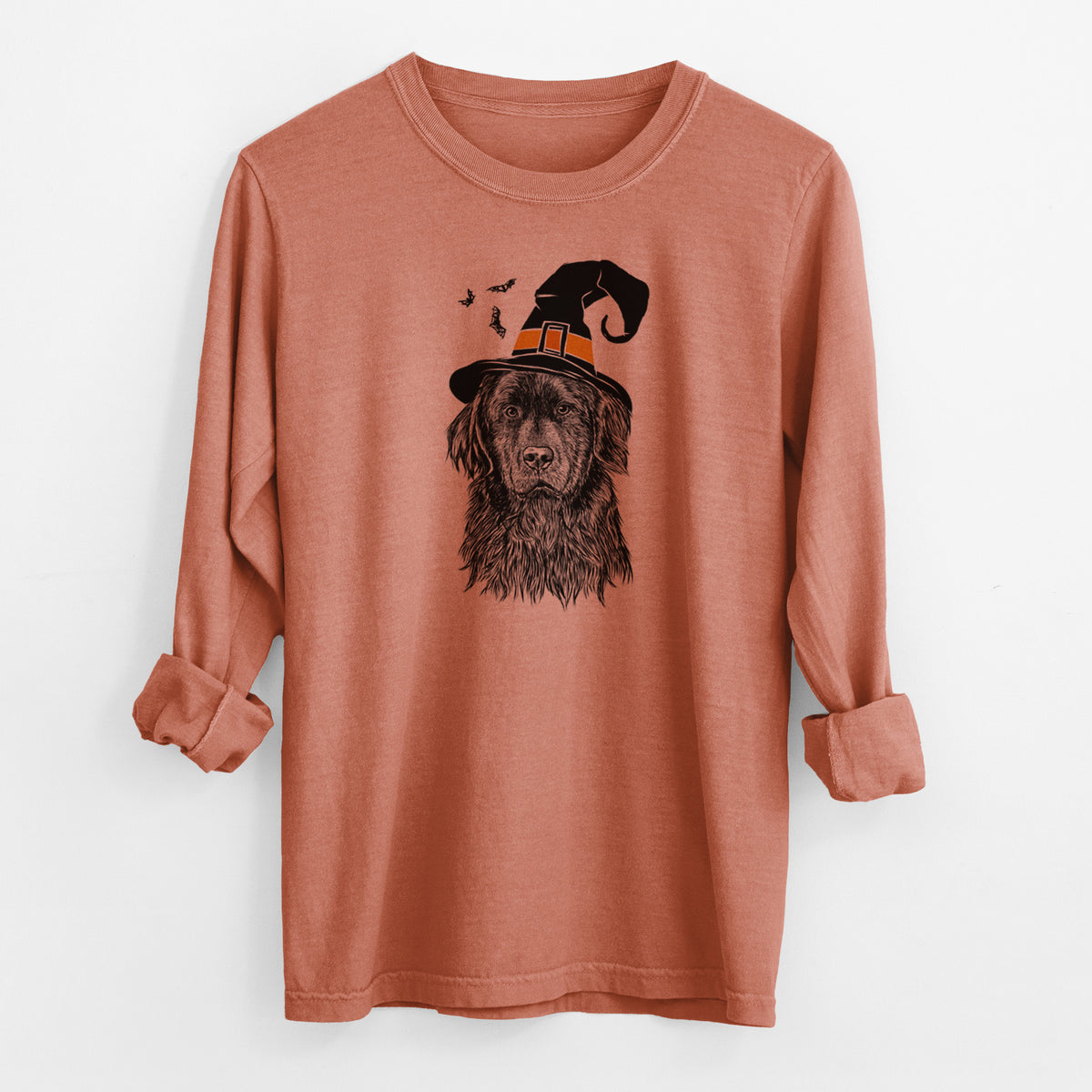 Witch Jinx the Newfoundland - Men&#39;s Heavyweight 100% Cotton Long Sleeve