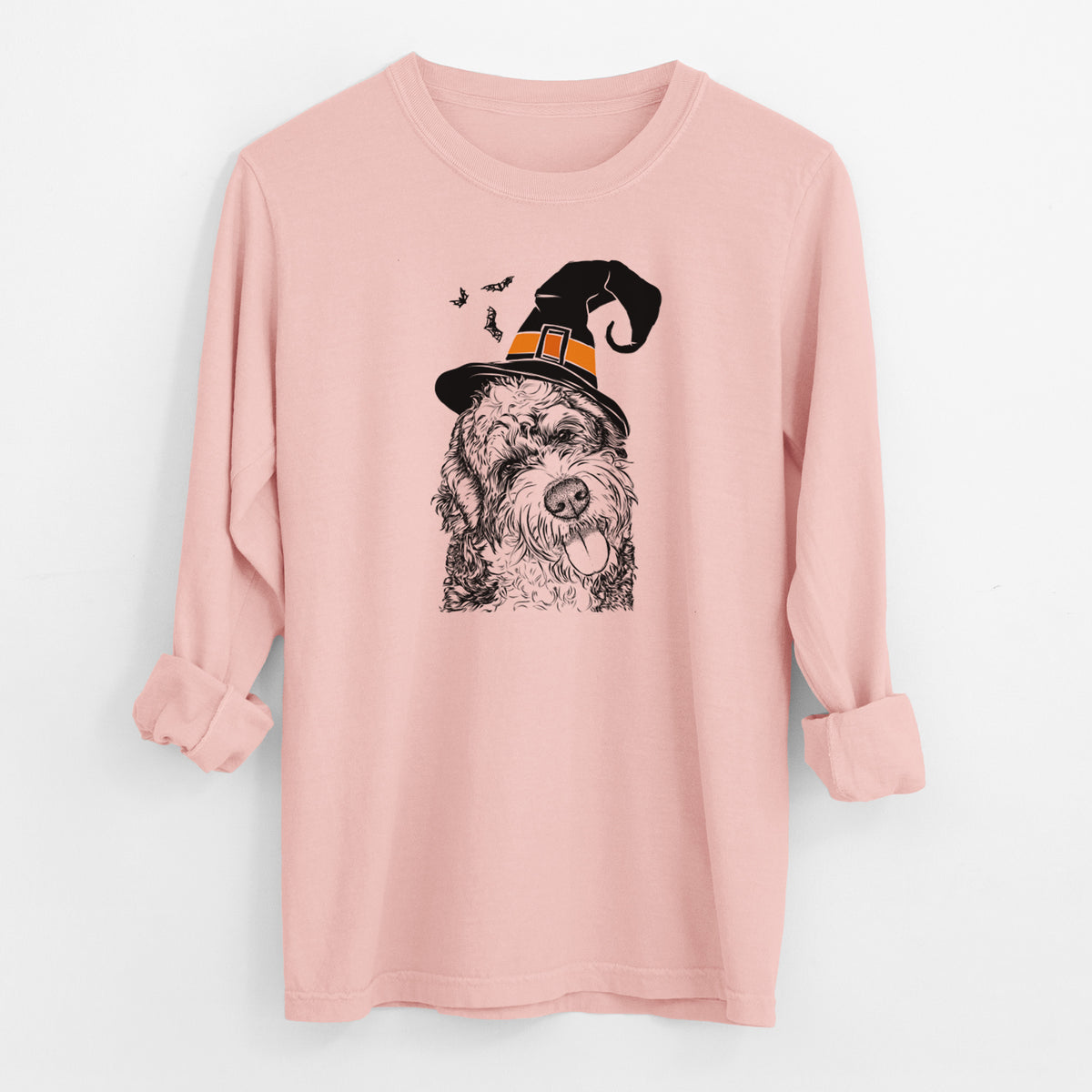Witch Kaci the Bernedoodle - Men's Heavyweight 100% Cotton Long Sleeve