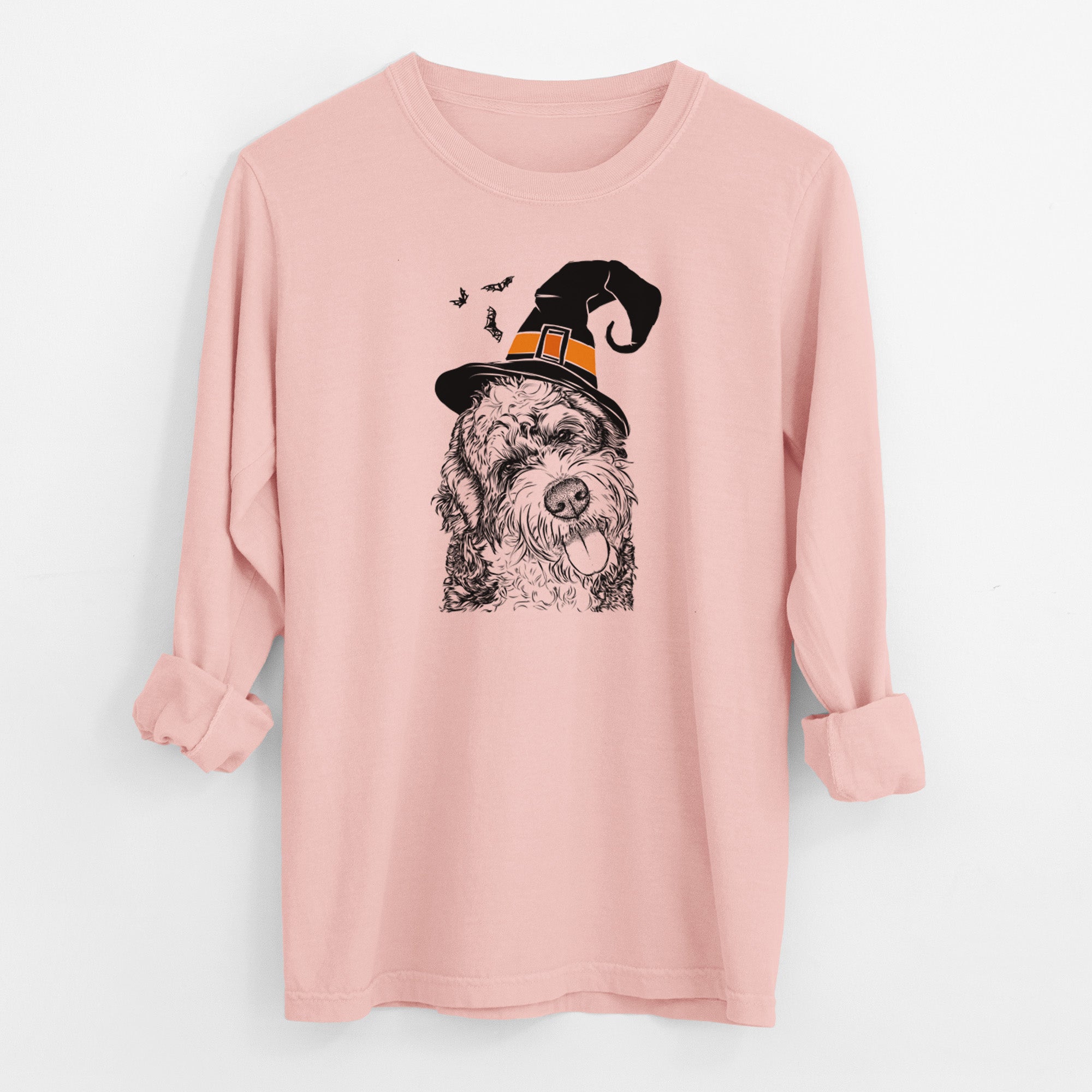 Witch Kaci the Bernedoodle - Men's Heavyweight 100% Cotton Long Sleeve