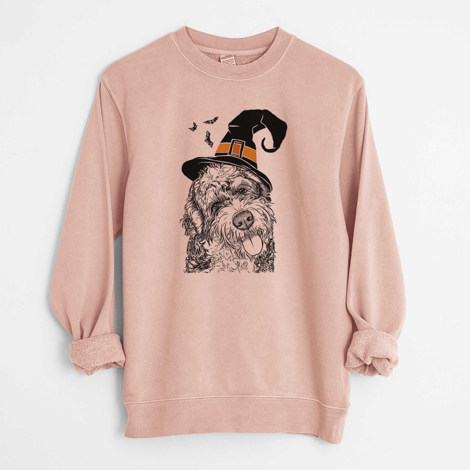 Witch Kaci the Bernedoodle - Unisex Pigment Dyed Crew Sweatshirt