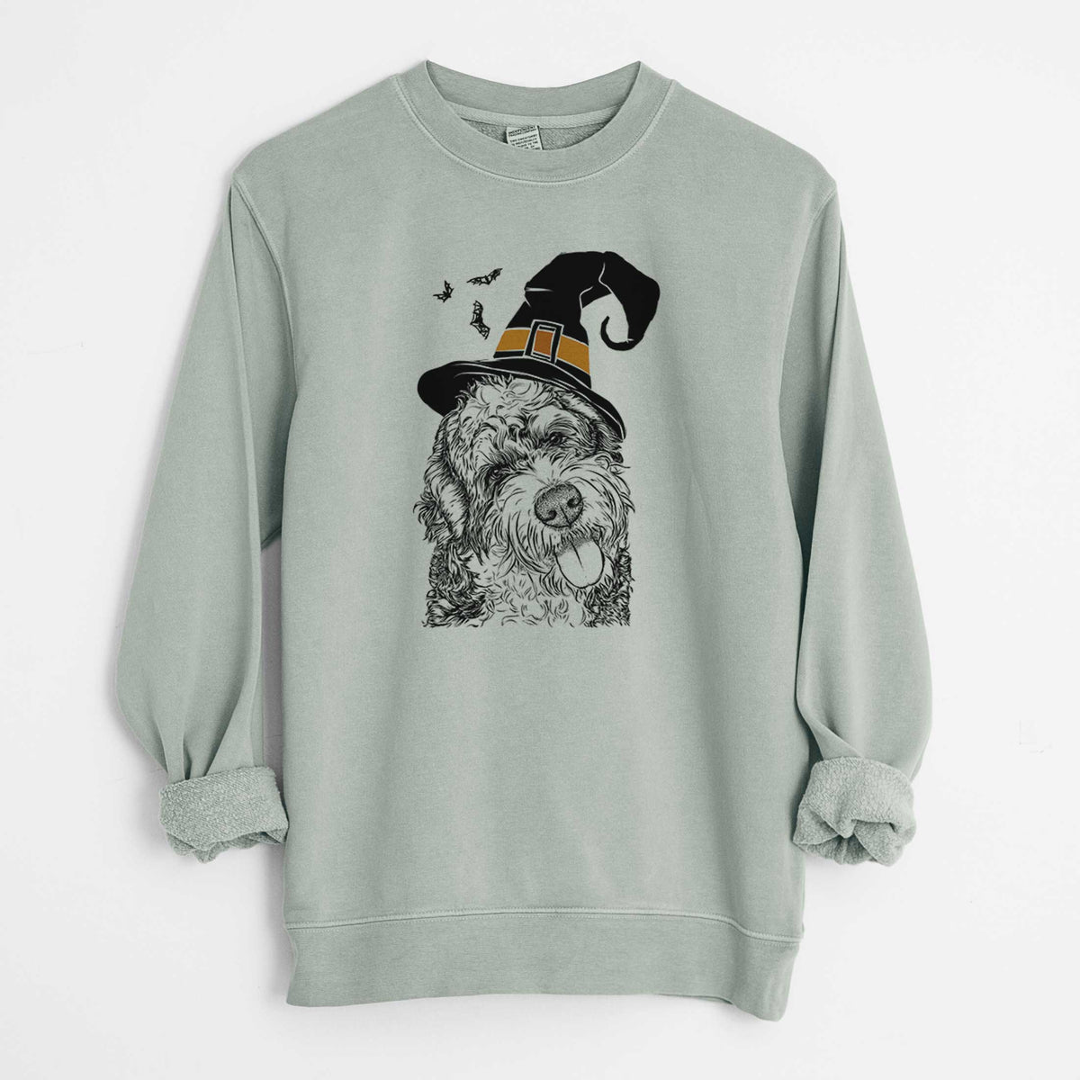 Witch Kaci the Bernedoodle - Unisex Pigment Dyed Crew Sweatshirt