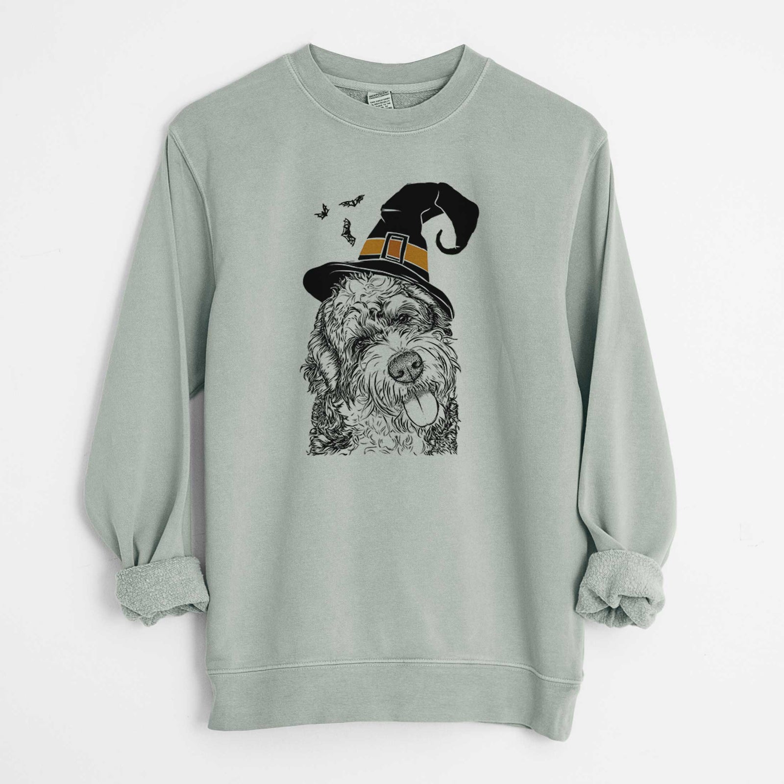 Witch Kaci the Bernedoodle - Unisex Pigment Dyed Crew Sweatshirt