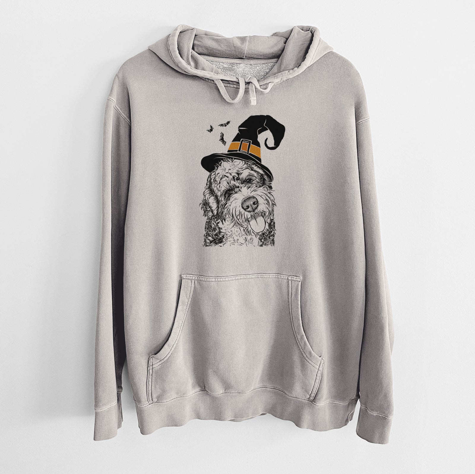 Witch Kaci the Bernedoodle - Unisex Pigment Dyed Hoodie