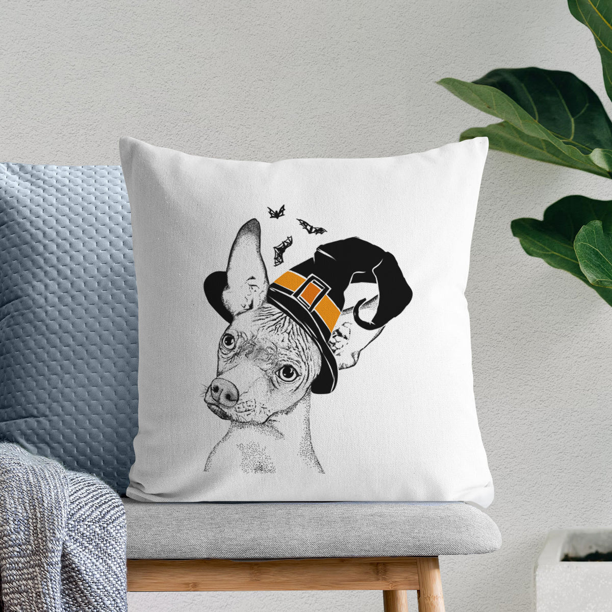 Kahlo the Xoloitzcuintli - Throw Pillow Cover