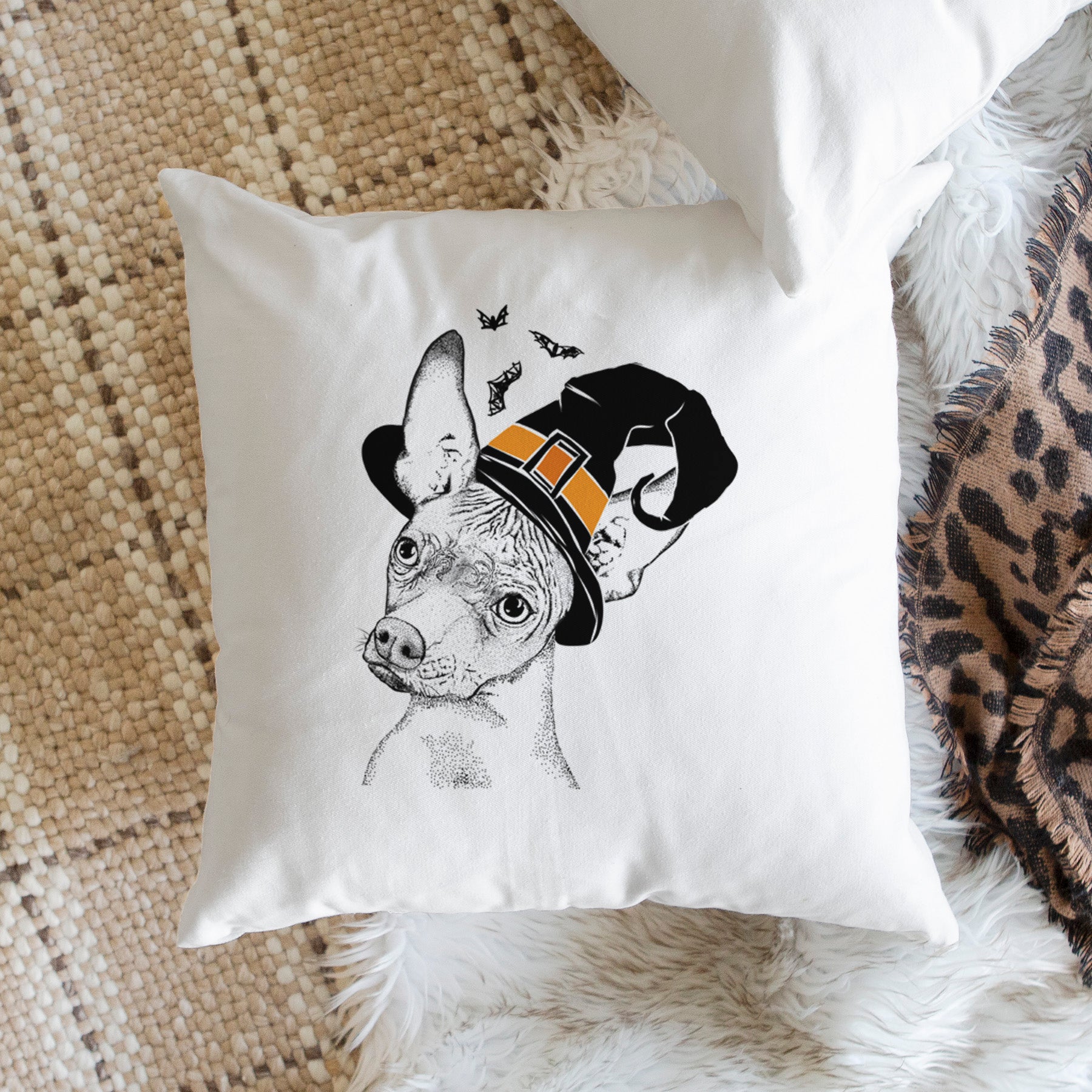 Kahlo the Xoloitzcuintli - Throw Pillow Cover