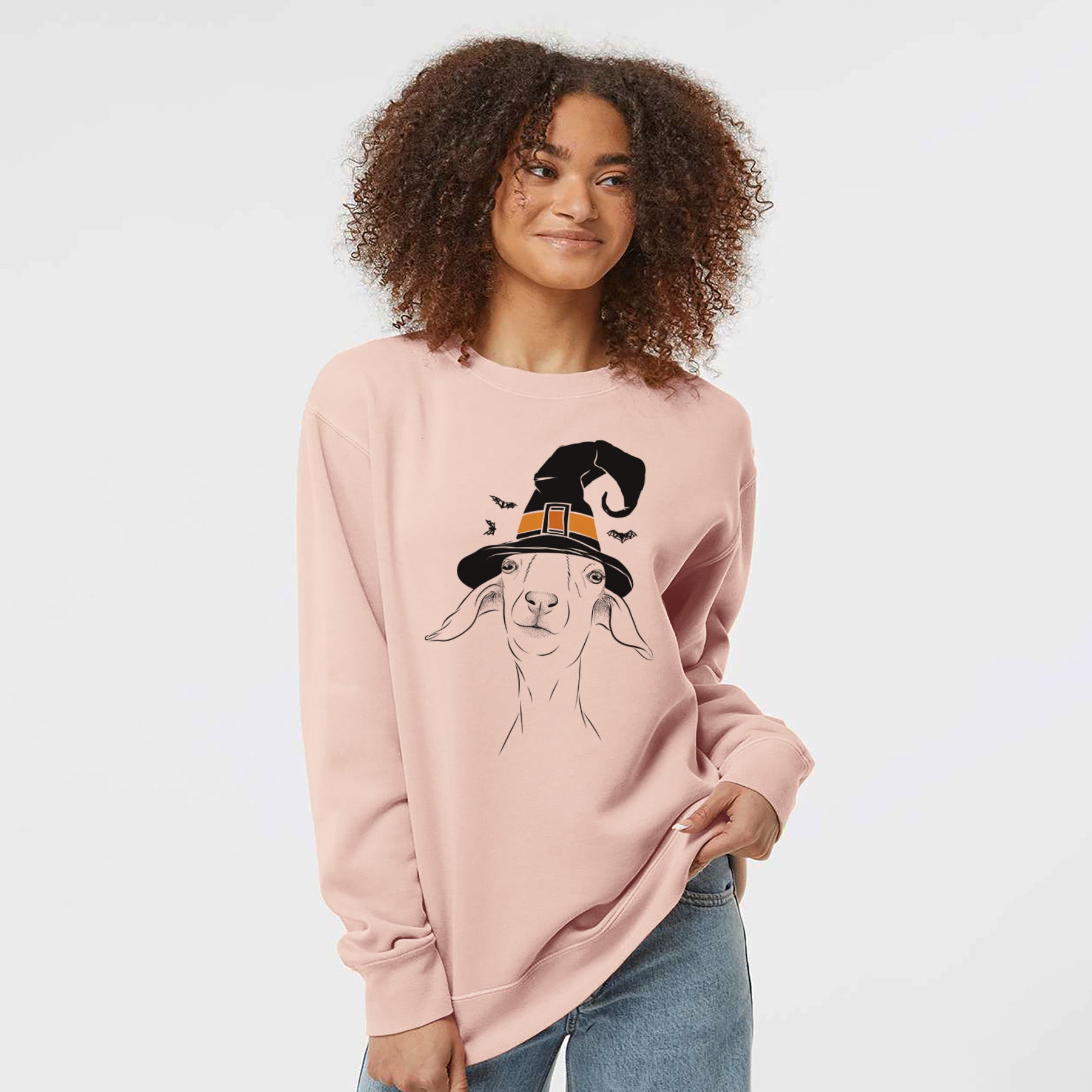 Witch Kara Dune the Spanish Boer Goat - Unisex Pigment Dyed Crew Sweatshirt