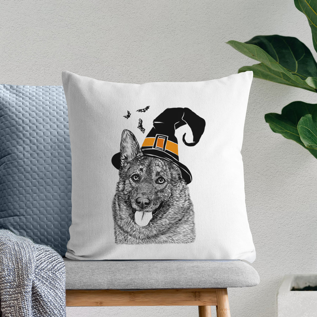 Kasia the Norwegian Elkhound - Throw Pillow Cover