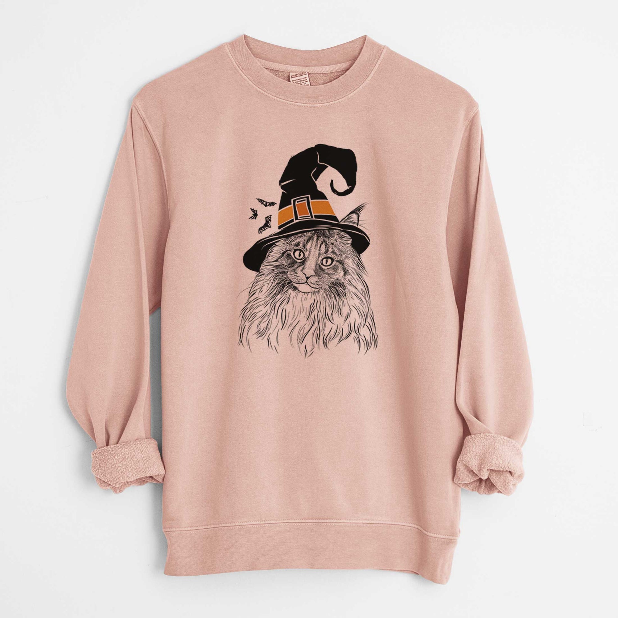 Witch Kiki the Maine Coon Cat - Unisex Pigment Dyed Crew Sweatshirt