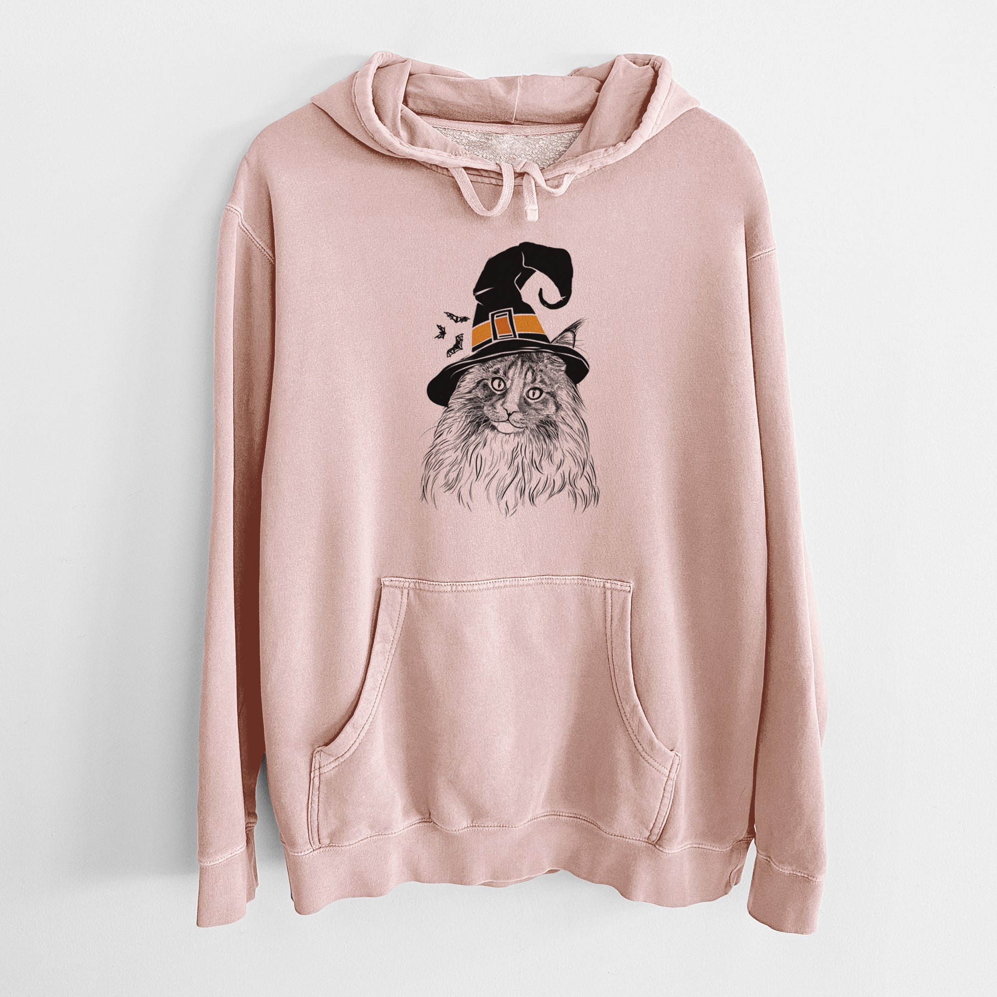 Witch Kiki the Maine Coon Cat - Unisex Pigment Dyed Hoodie