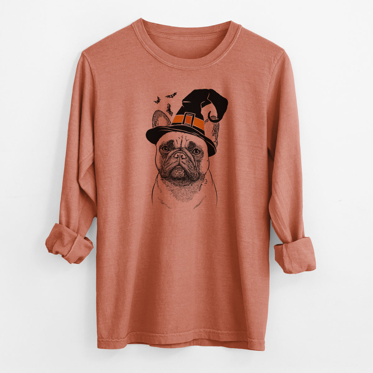 Witch Kingsleigh the French Bulldog - Men's Heavyweight 100% Cotton Long Sleeve