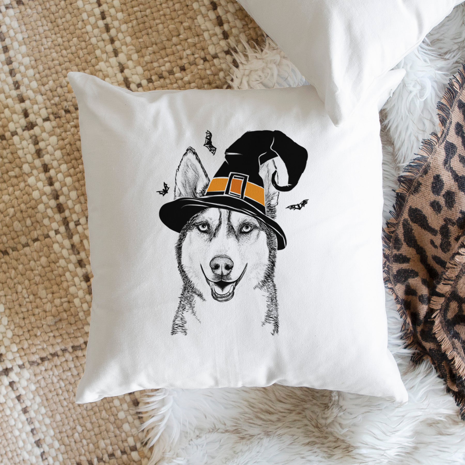 Kira the Siberian Husky - Throw Pillow Cover