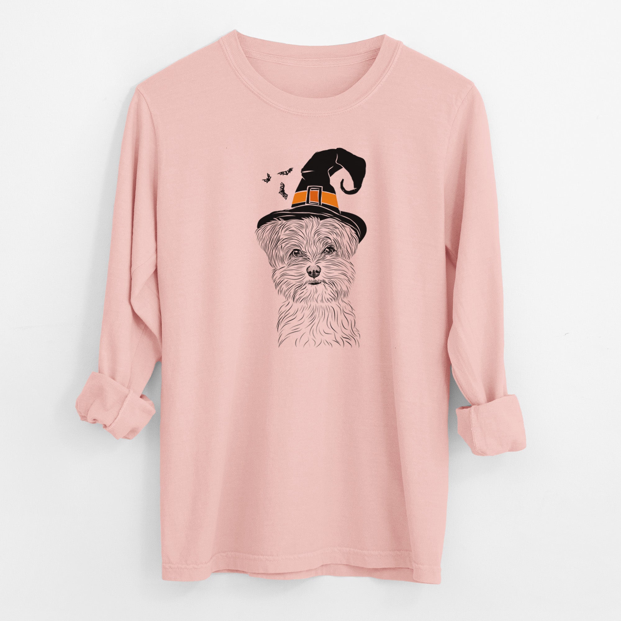 Witch Kiwi the Morkie - Men's Heavyweight 100% Cotton Long Sleeve