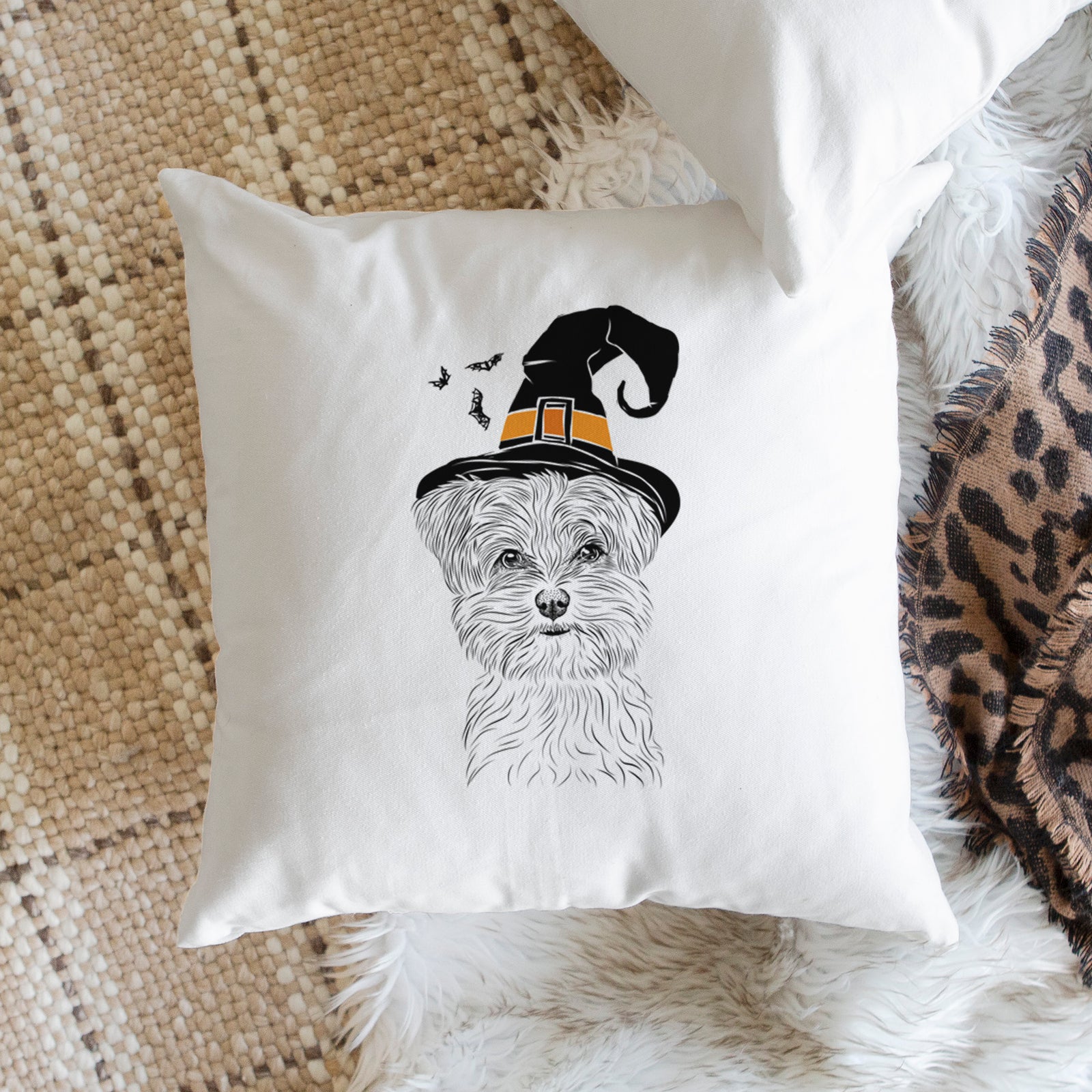 Kiwi the Morkie - Throw Pillow Cover