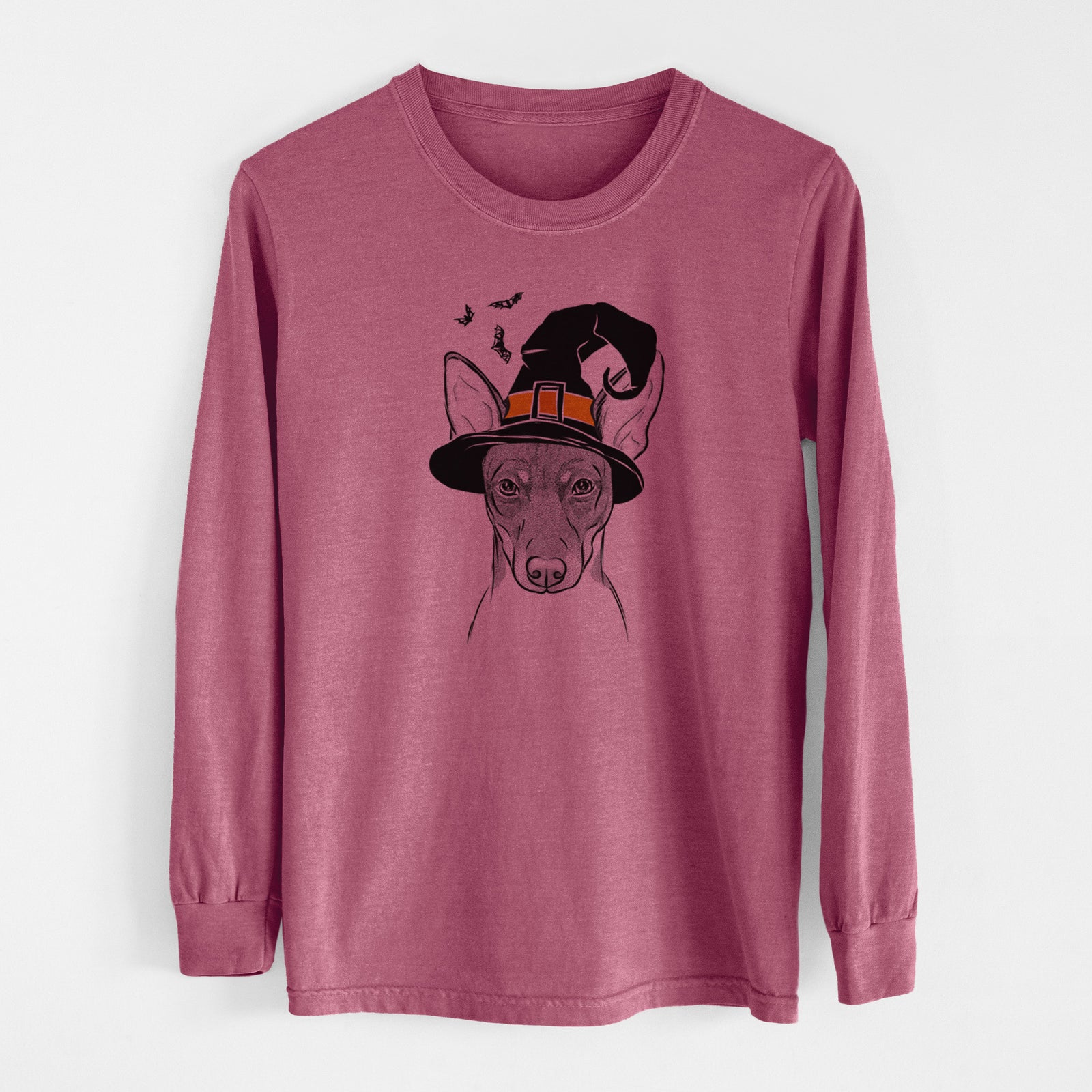 Witch Knox the Rat Terrier - Men's Heavyweight 100% Cotton Long Sleeve