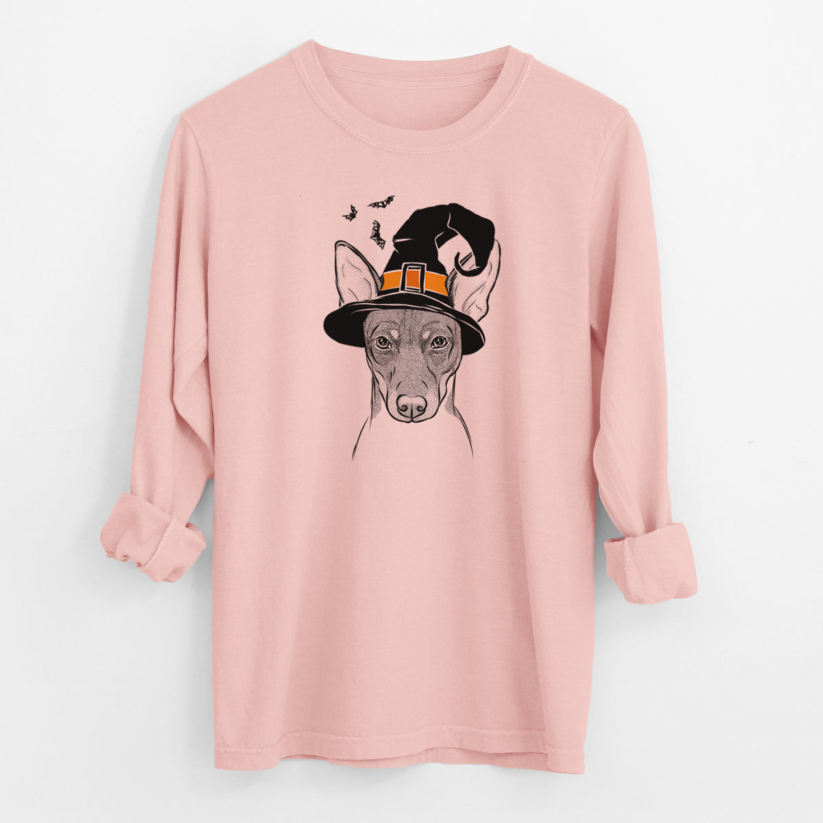 Witch Knox the Rat Terrier - Men's Heavyweight 100% Cotton Long Sleeve