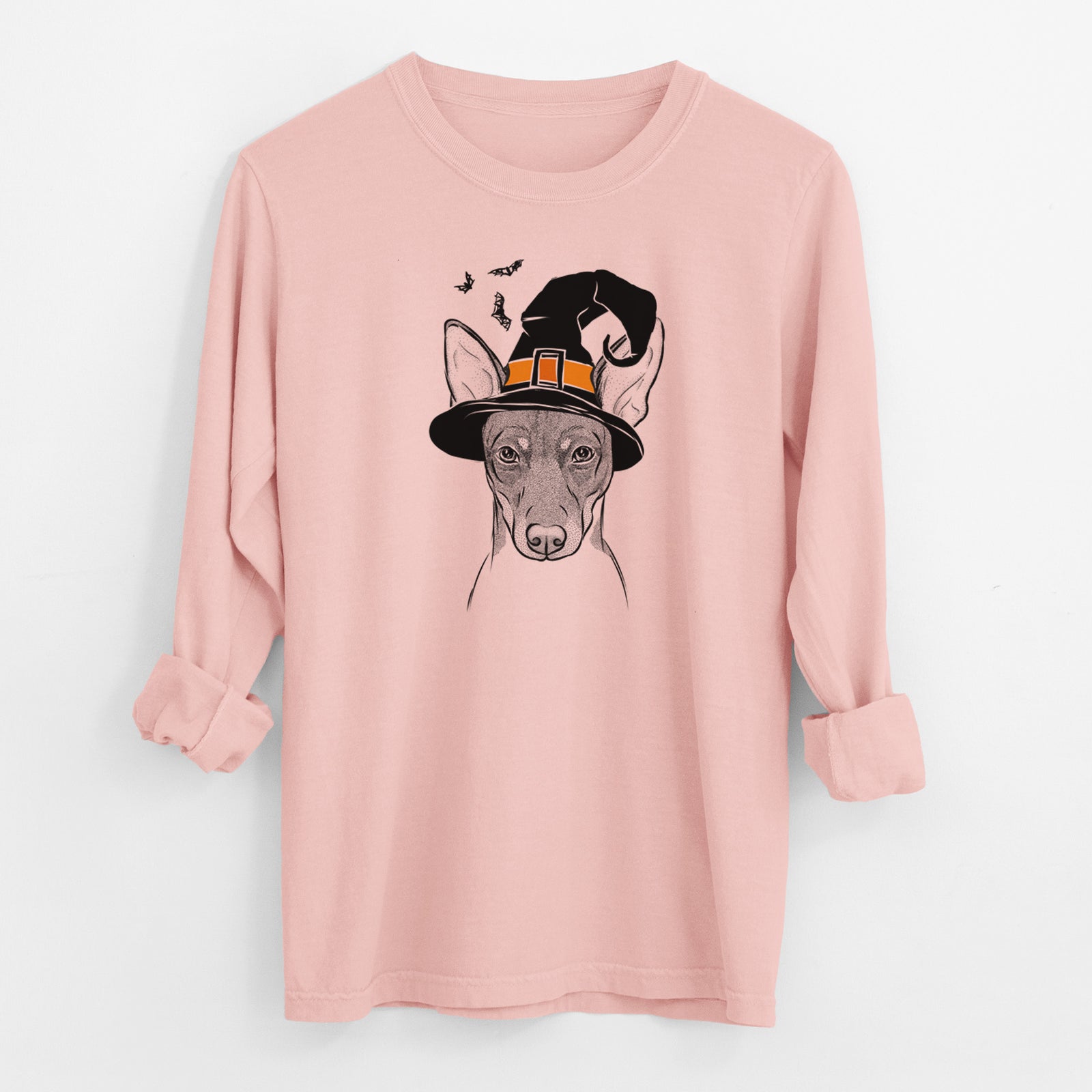 Witch Knox the Rat Terrier - Men's Heavyweight 100% Cotton Long Sleeve