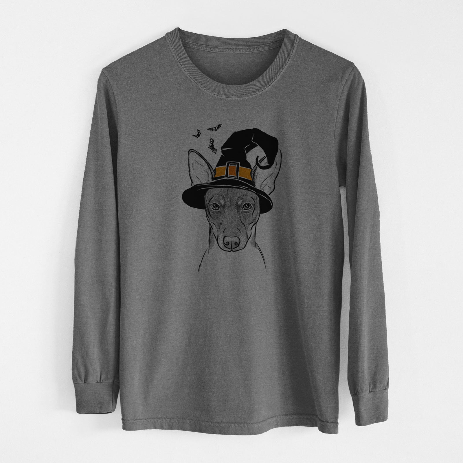 Witch Knox the Rat Terrier - Men's Heavyweight 100% Cotton Long Sleeve