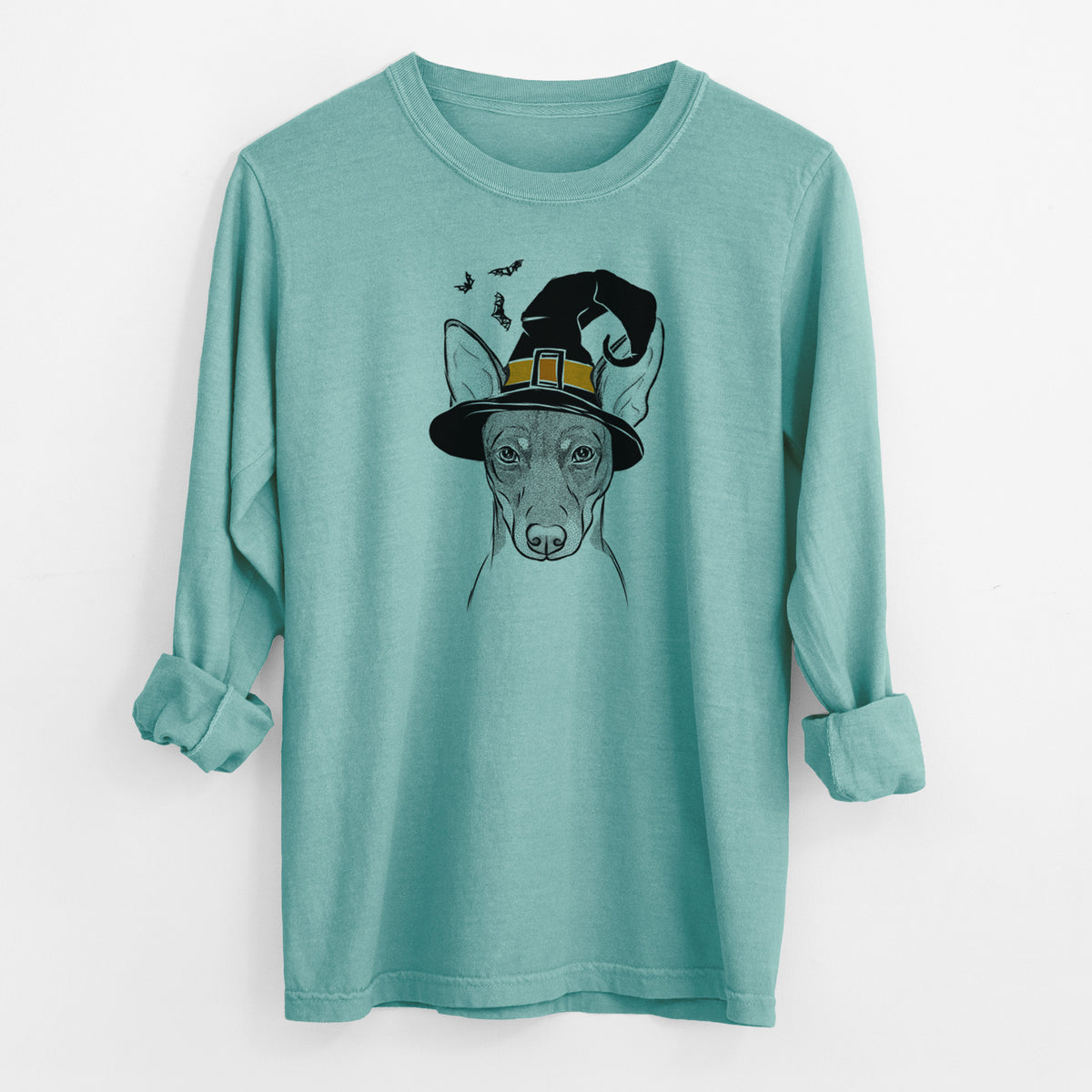 Witch Knox the Rat Terrier - Men's Heavyweight 100% Cotton Long Sleeve
