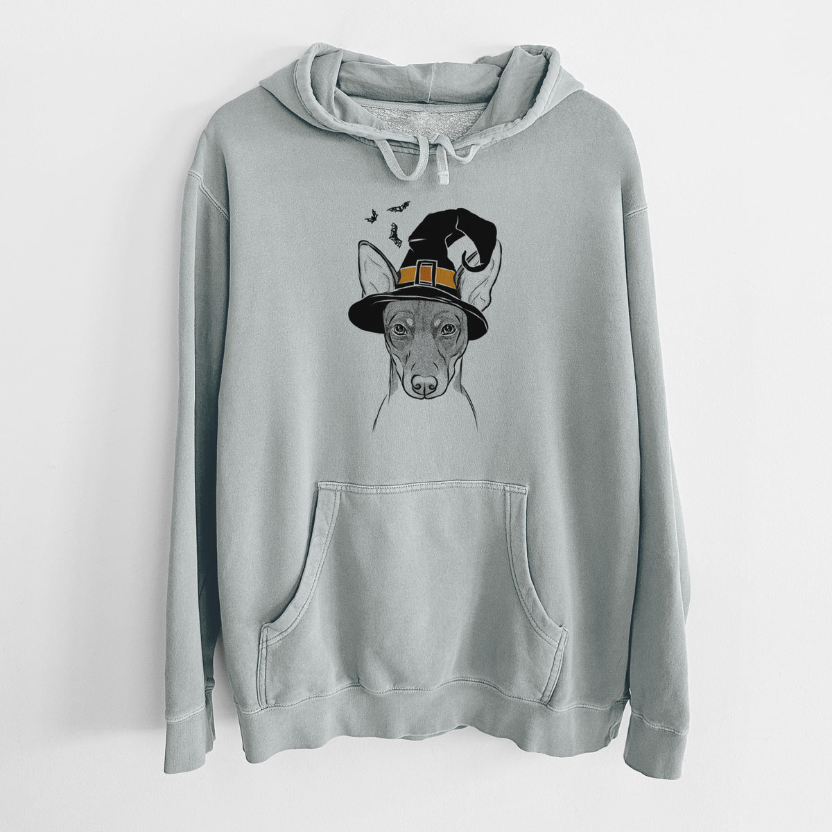 Witch Knox the Rat Terrier - Unisex Pigment Dyed Hoodie