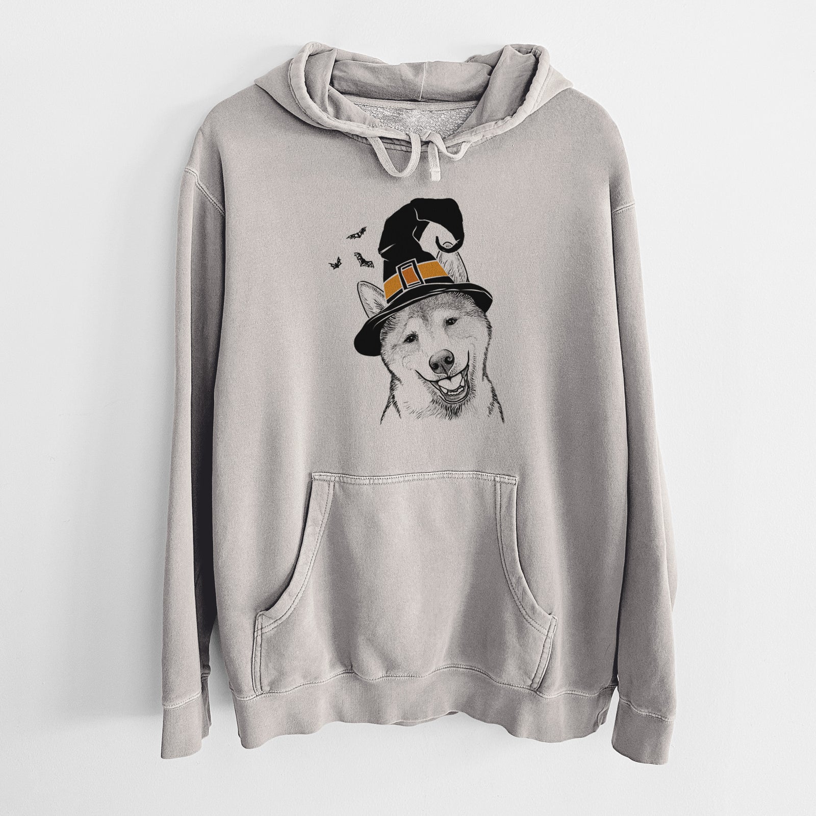 Witch Koby the Shiba Inu - Unisex Pigment Dyed Hoodie