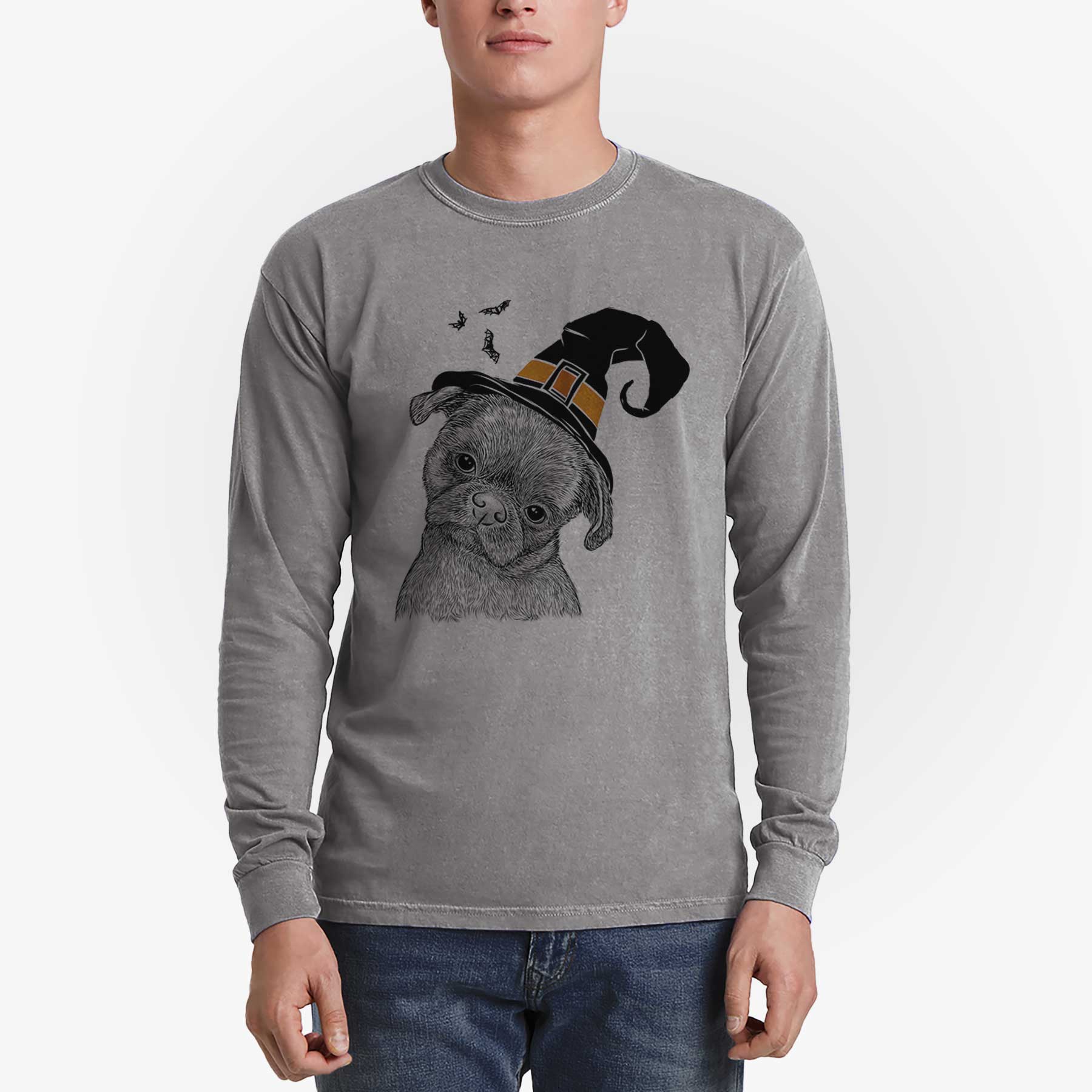 Witch Koko the Shih Tzu - Men's Heavyweight 100% Cotton Long Sleeve