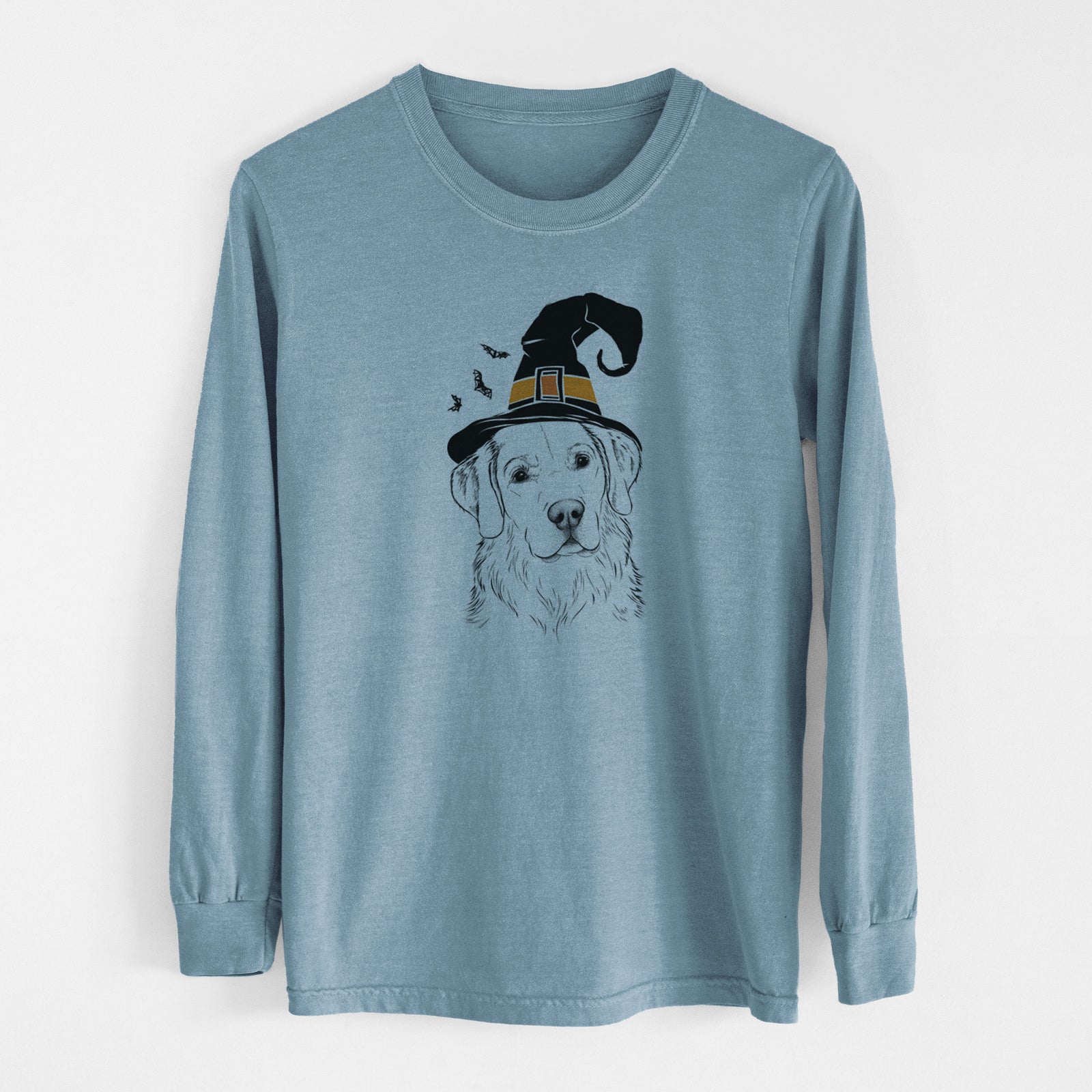 Witch Kula the Golden Retriever - Men's Heavyweight 100% Cotton Long Sleeve