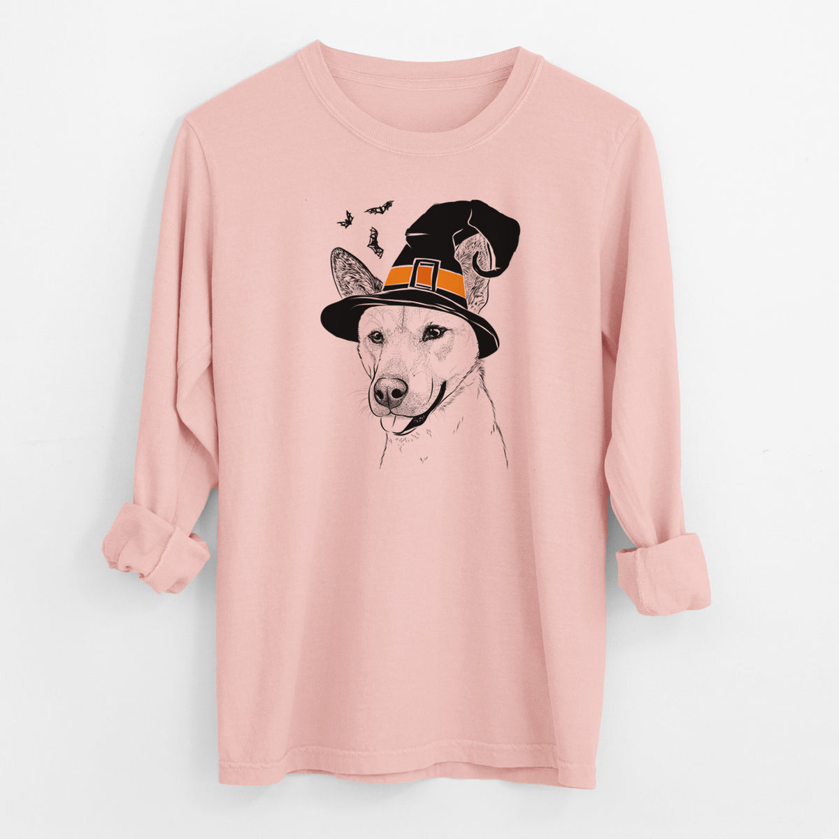 Witch Kulfi the Jindo Shiba Inu Mix - Men's Heavyweight 100% Cotton Long Sleeve