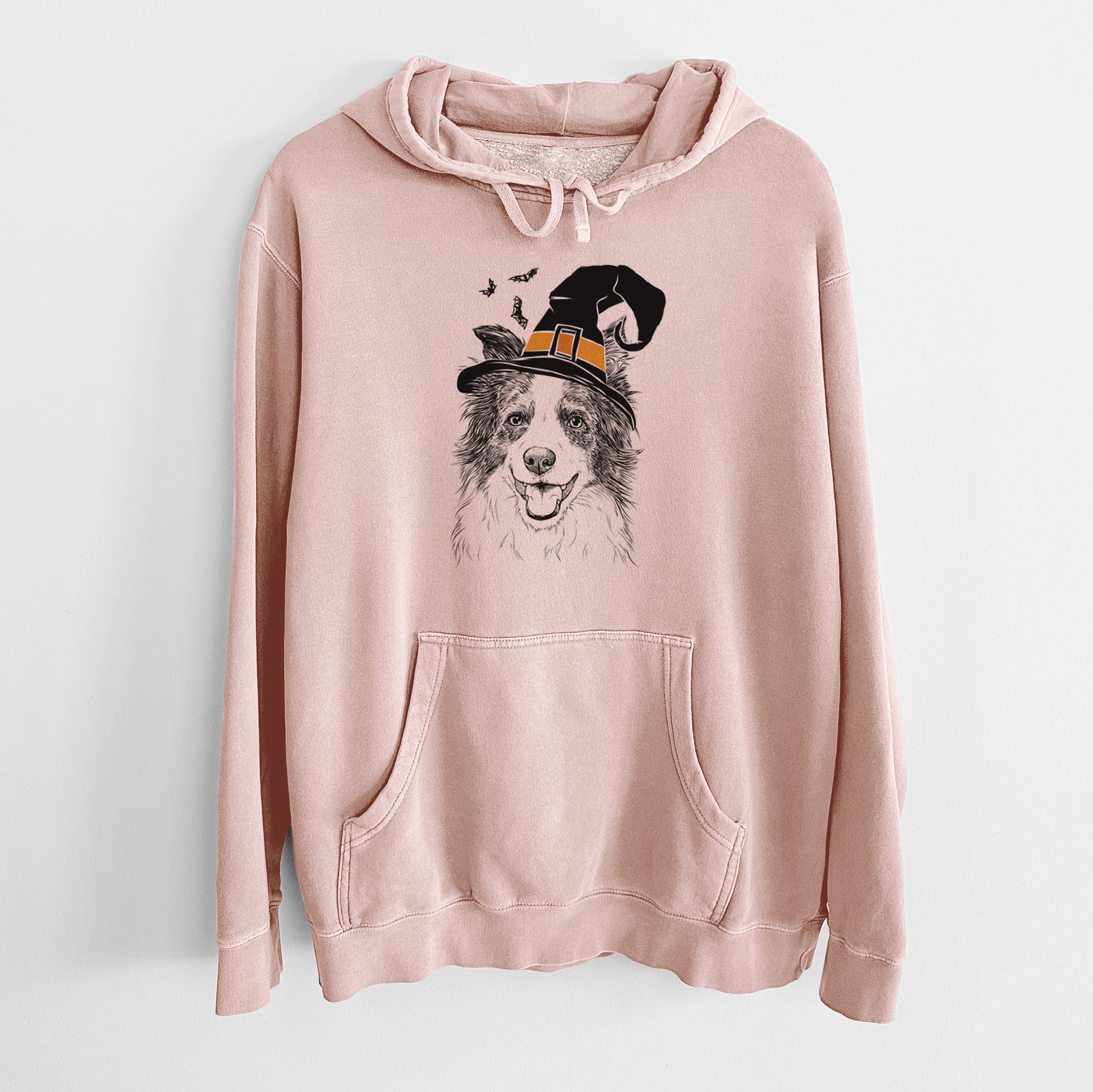 Witch Kylee the Border Collie - Unisex Pigment Dyed Hoodie
