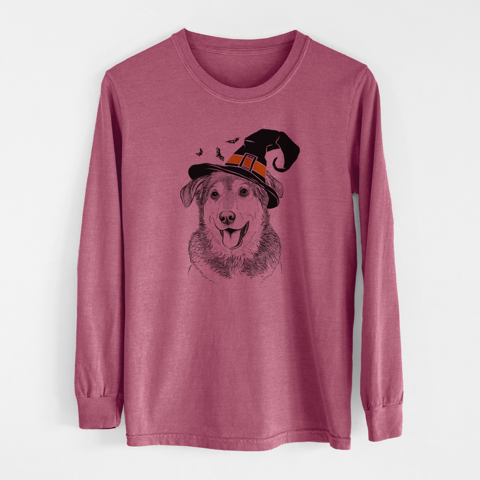 Witch Lance the Lab/Shepherd Mix - Men's Heavyweight 100% Cotton Long Sleeve