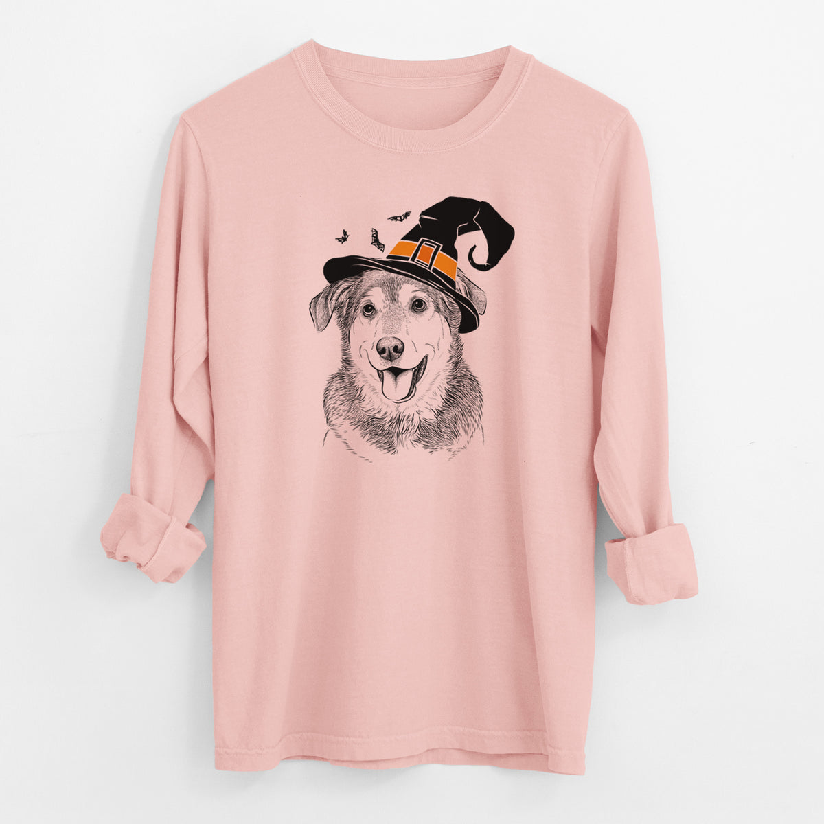 Witch Lance the Lab/Shepherd Mix - Men's Heavyweight 100% Cotton Long Sleeve