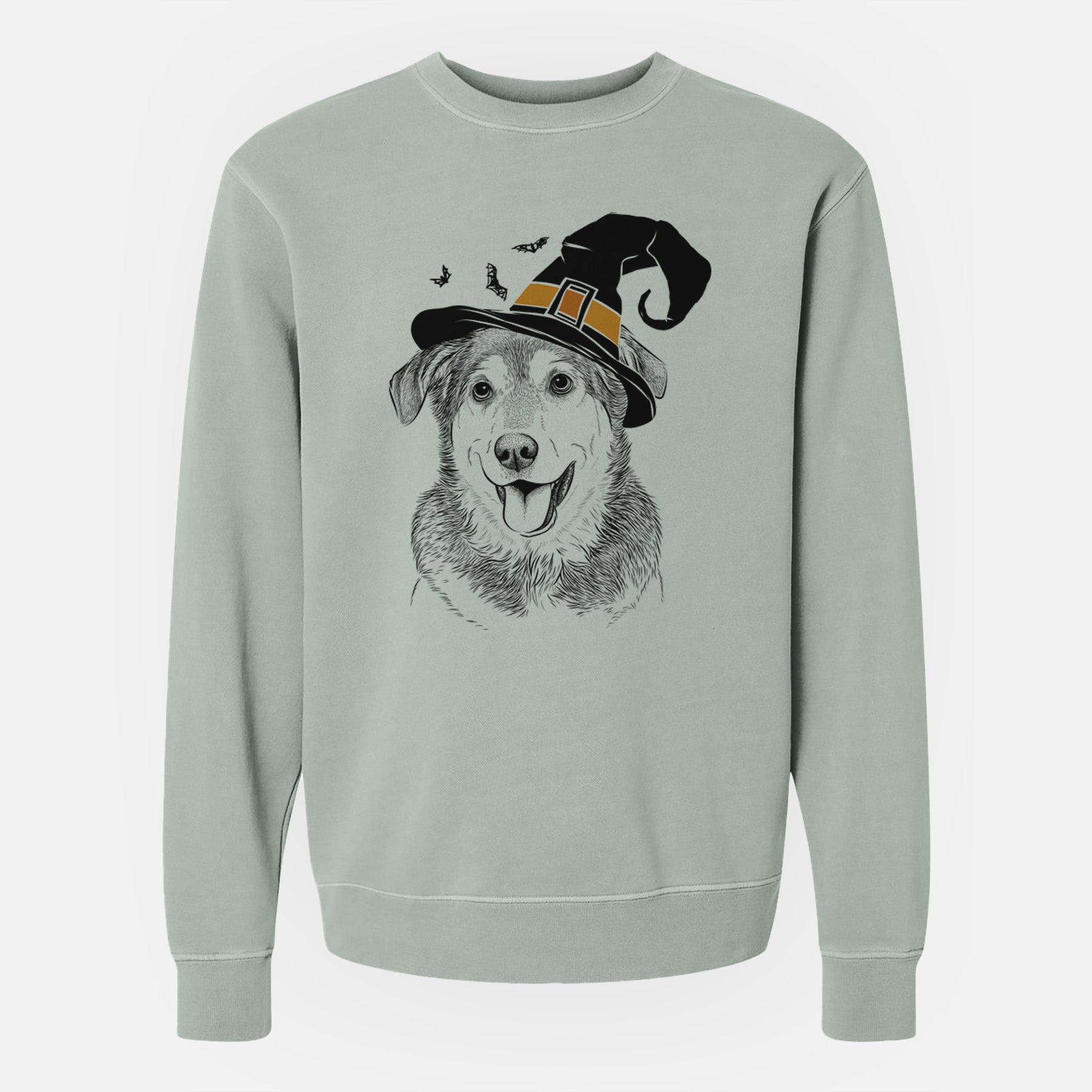 Witch Lance the Lab/Shepherd Mix - Unisex Pigment Dyed Crew Sweatshirt