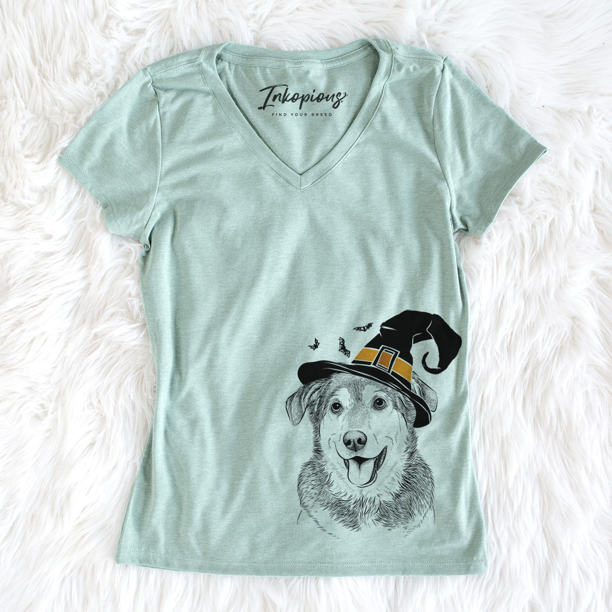 Witch Lance the Lab/Shepherd Mix - Women&#39;s Perfect V-neck Shirt