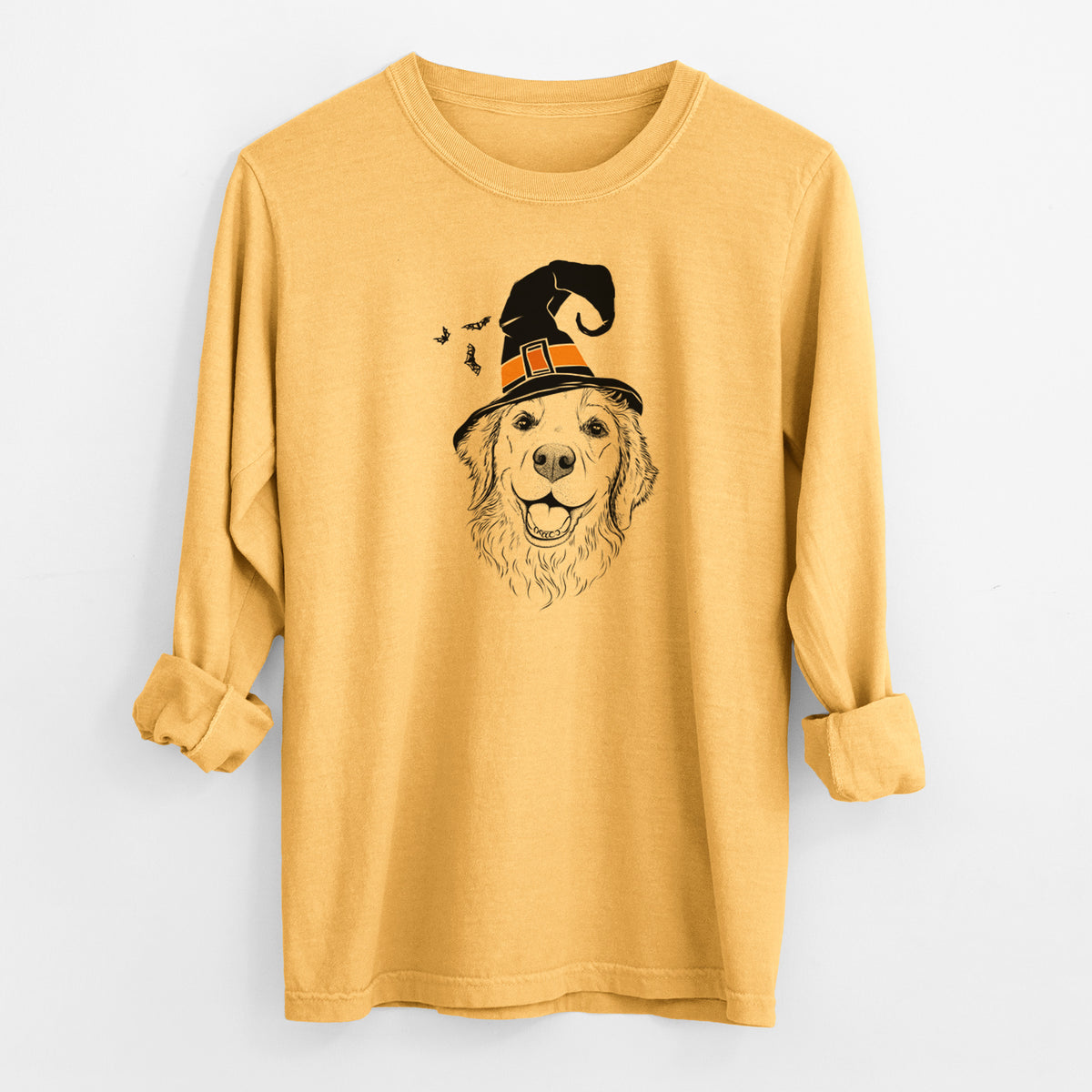 Witch Legend the Golden Retriever - Men's Heavyweight 100% Cotton Long Sleeve