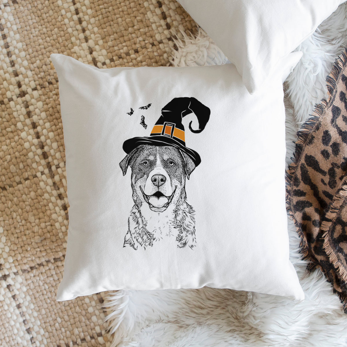Leon the Greater Swiss Mountain Dog - Throw Pillow Cover
