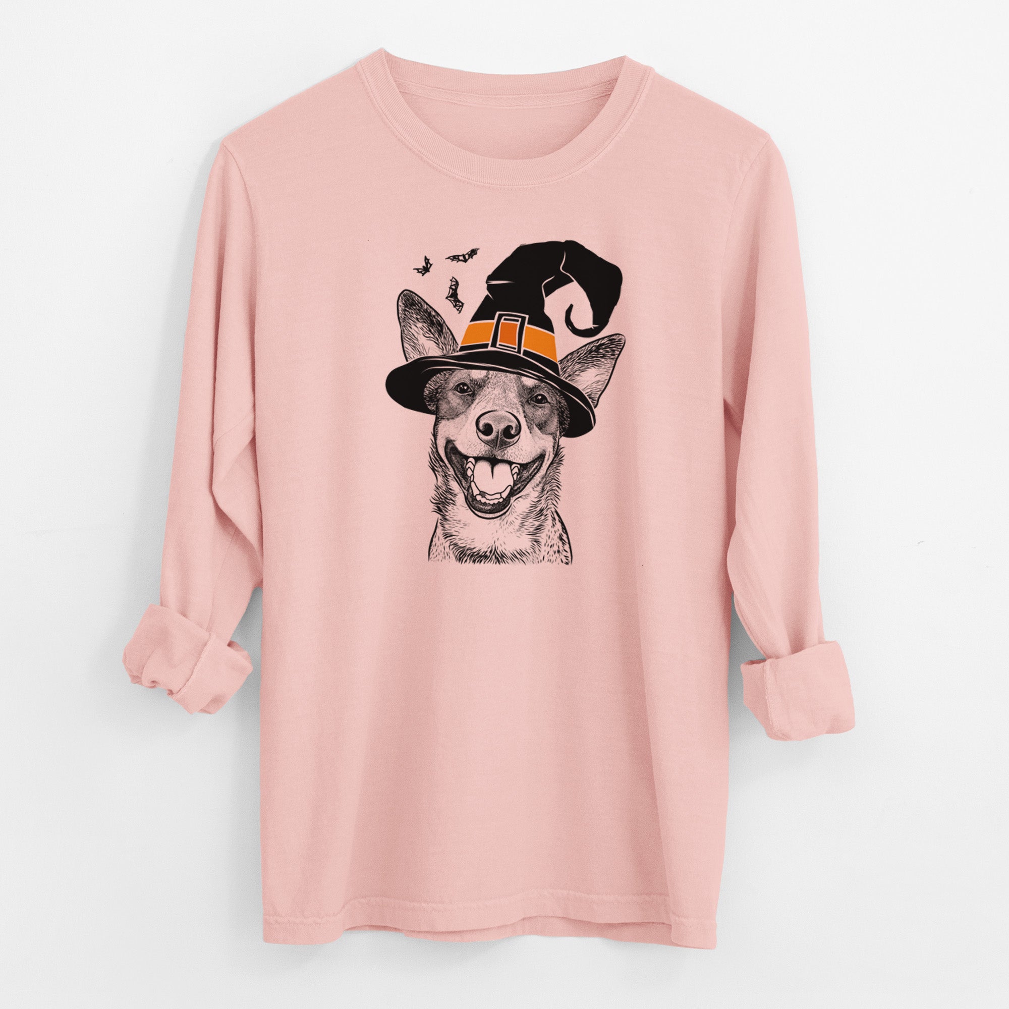 Witch Lily the Australian Cattle Dog - Men's Heavyweight 100% Cotton Long Sleeve