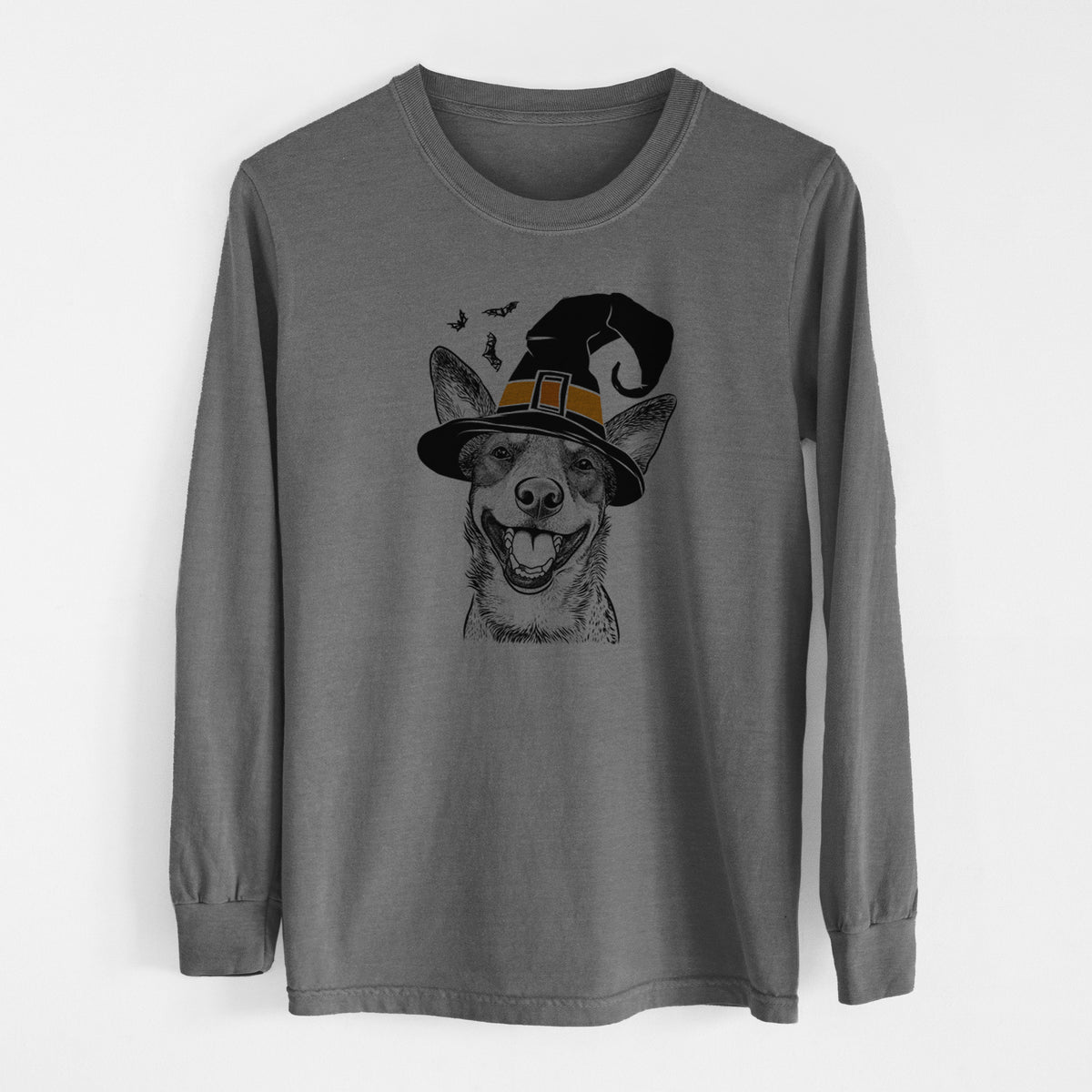 Witch Lily the Australian Cattle Dog - Men's Heavyweight 100% Cotton Long Sleeve