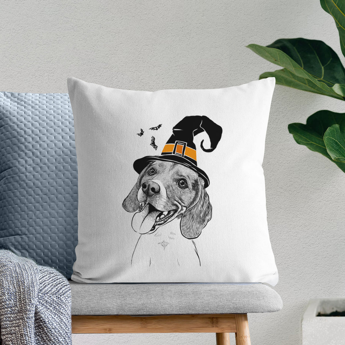 Little Bandit the Beagle - Throw Pillow Cover
