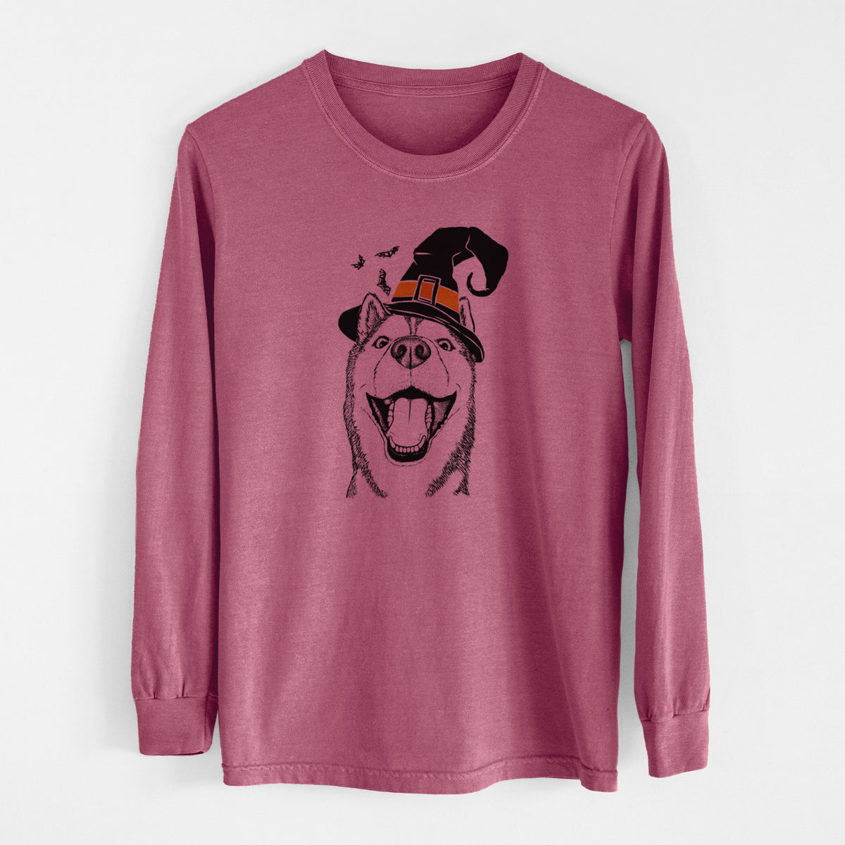 Witch Little Country the Siberian Husky - Men's Heavyweight 100% Cotton Long Sleeve