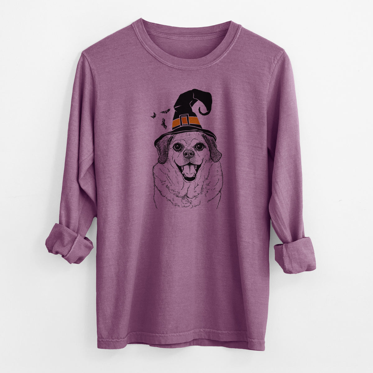 Witch Little Man the Puggle - Men's Heavyweight 100% Cotton Long Sleeve