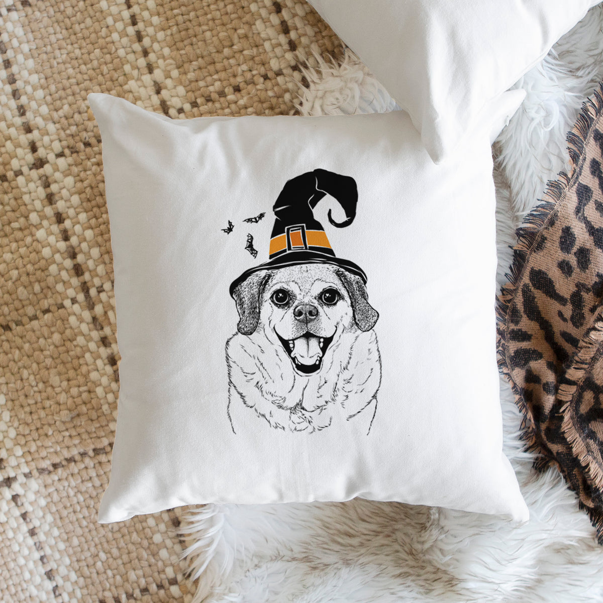 Little Man the Puggle - Throw Pillow Cover