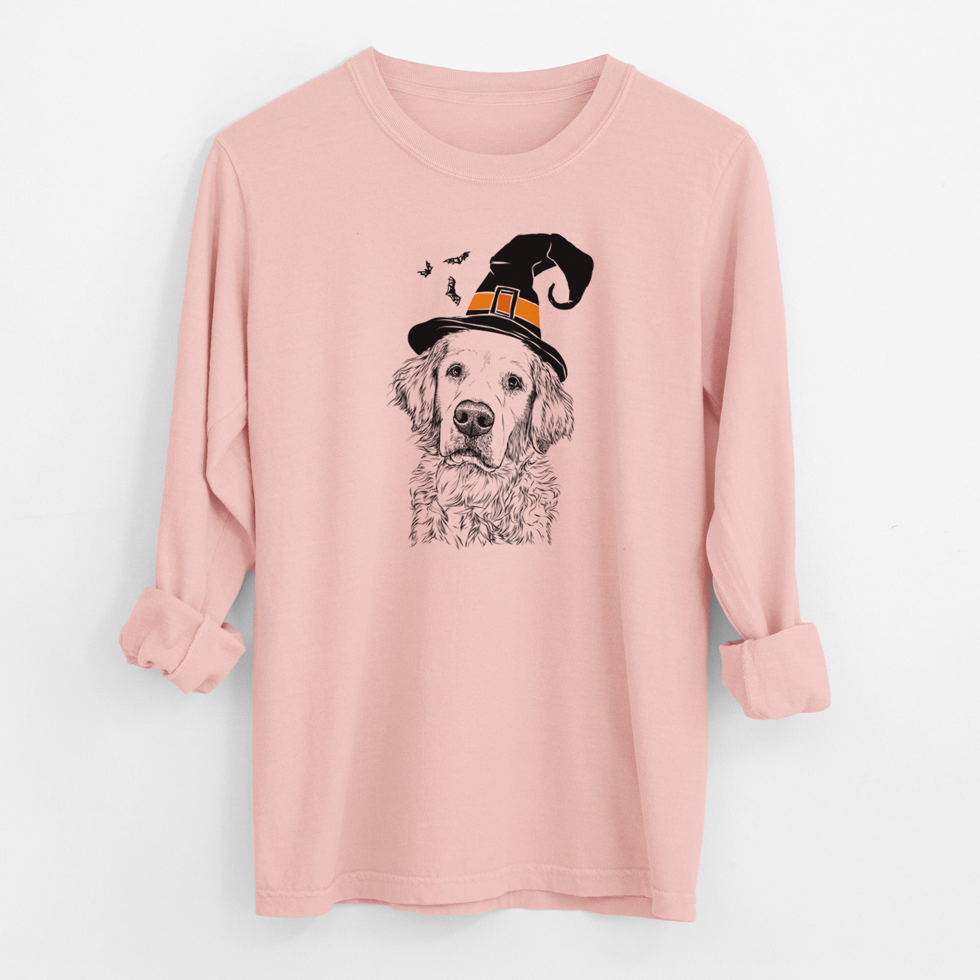 Witch Loganator the Golden Retriever - Men's Heavyweight 100% Cotton Long Sleeve