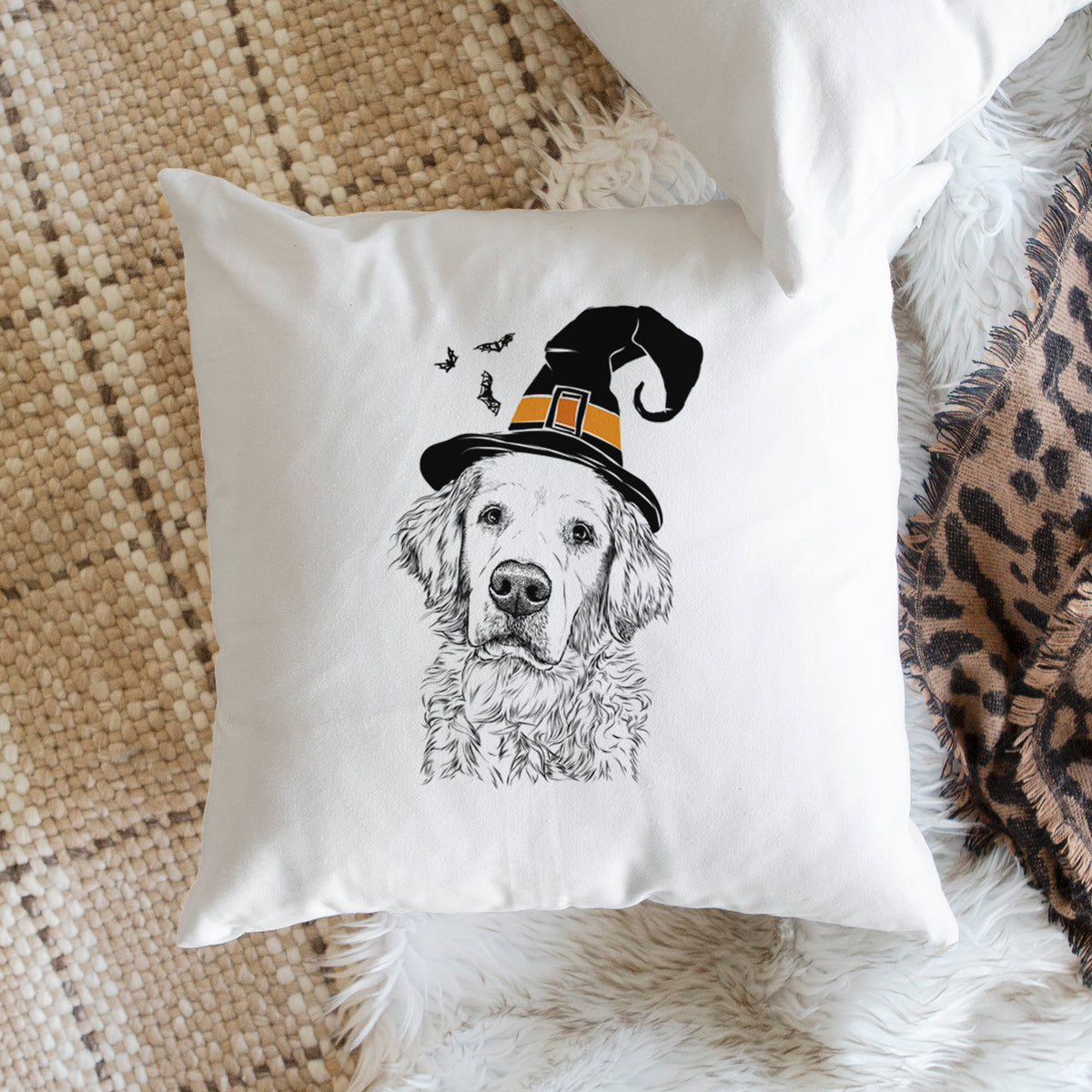 Loganator the Golden Retriever - Throw Pillow Cover