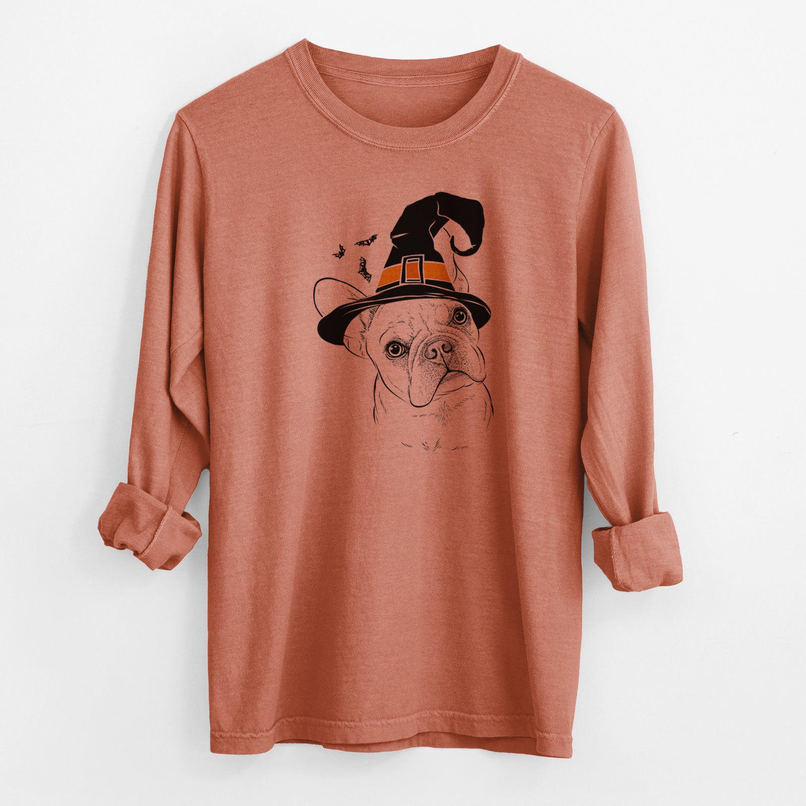 Witch Loki the French Bulldog - Men's Heavyweight 100% Cotton Long Sleeve