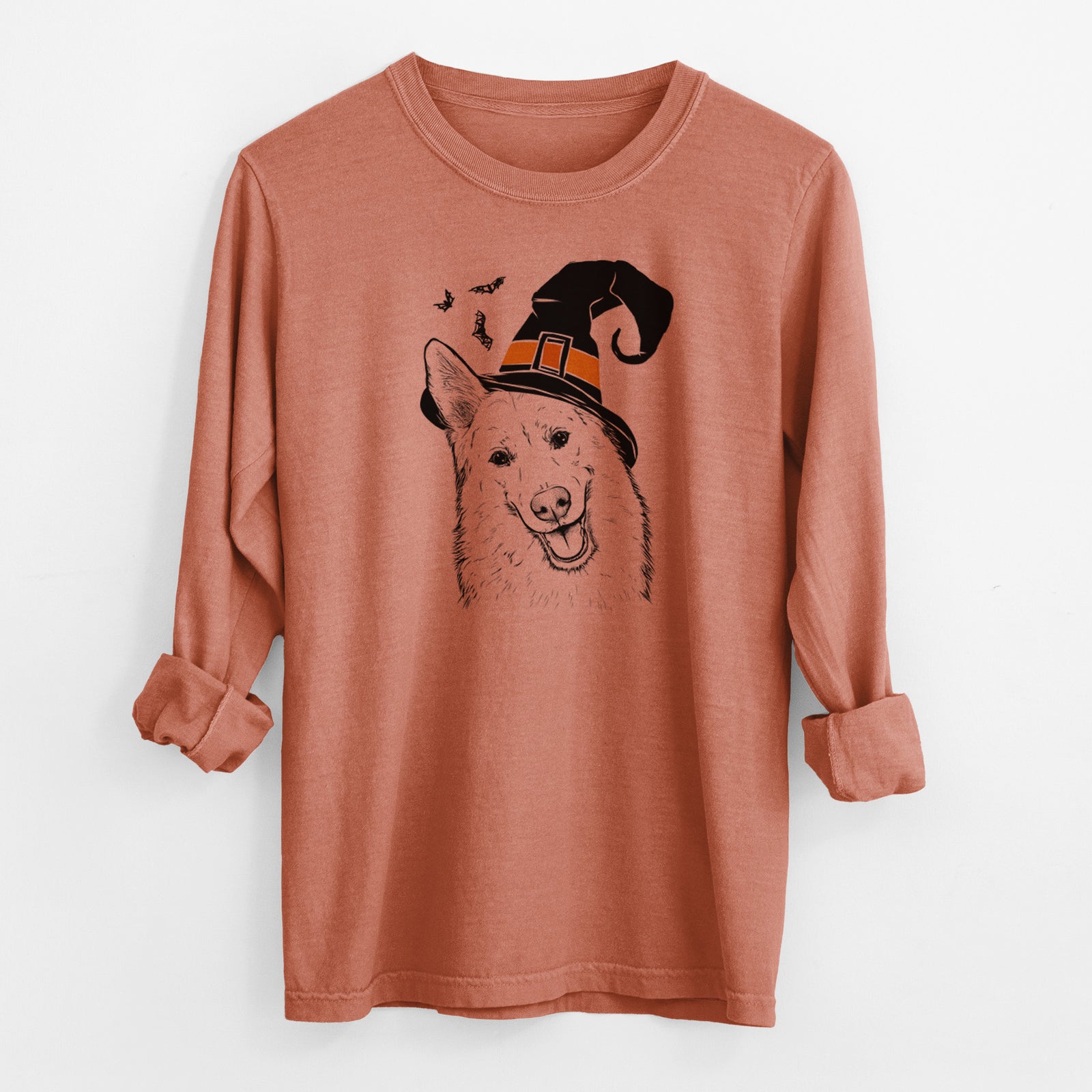 Witch Loki the Husky Shepherd Mix - Men's Heavyweight 100% Cotton Long Sleeve
