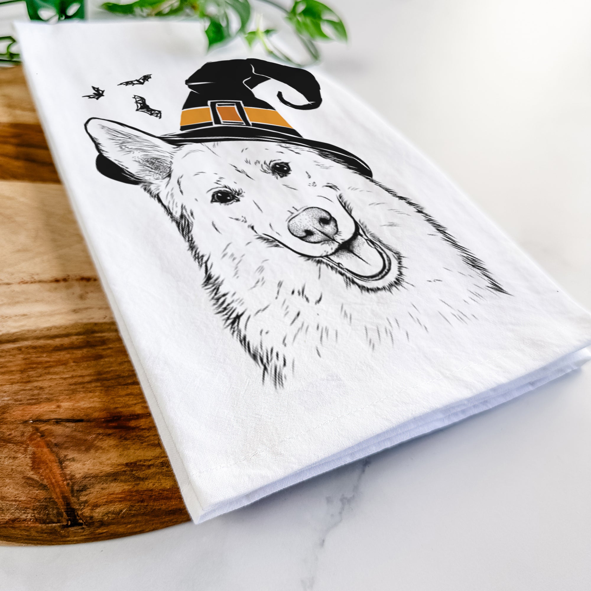 Loki the Husky Shepherd Mix Tea Towel