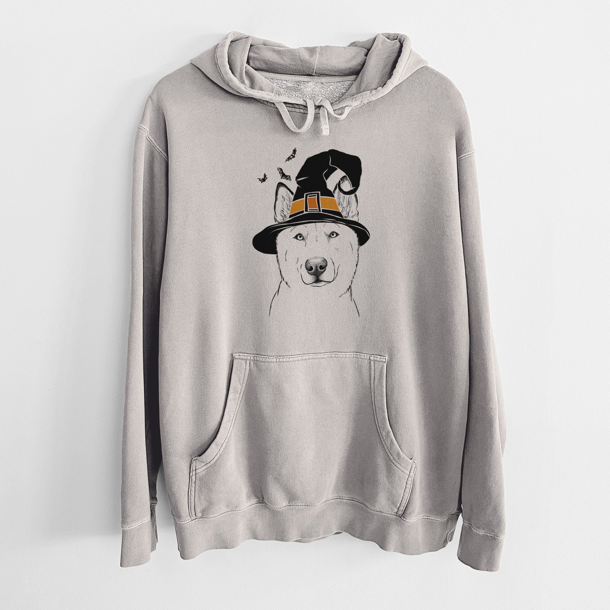 Witch London the Siberian Husky - Unisex Pigment Dyed Hoodie