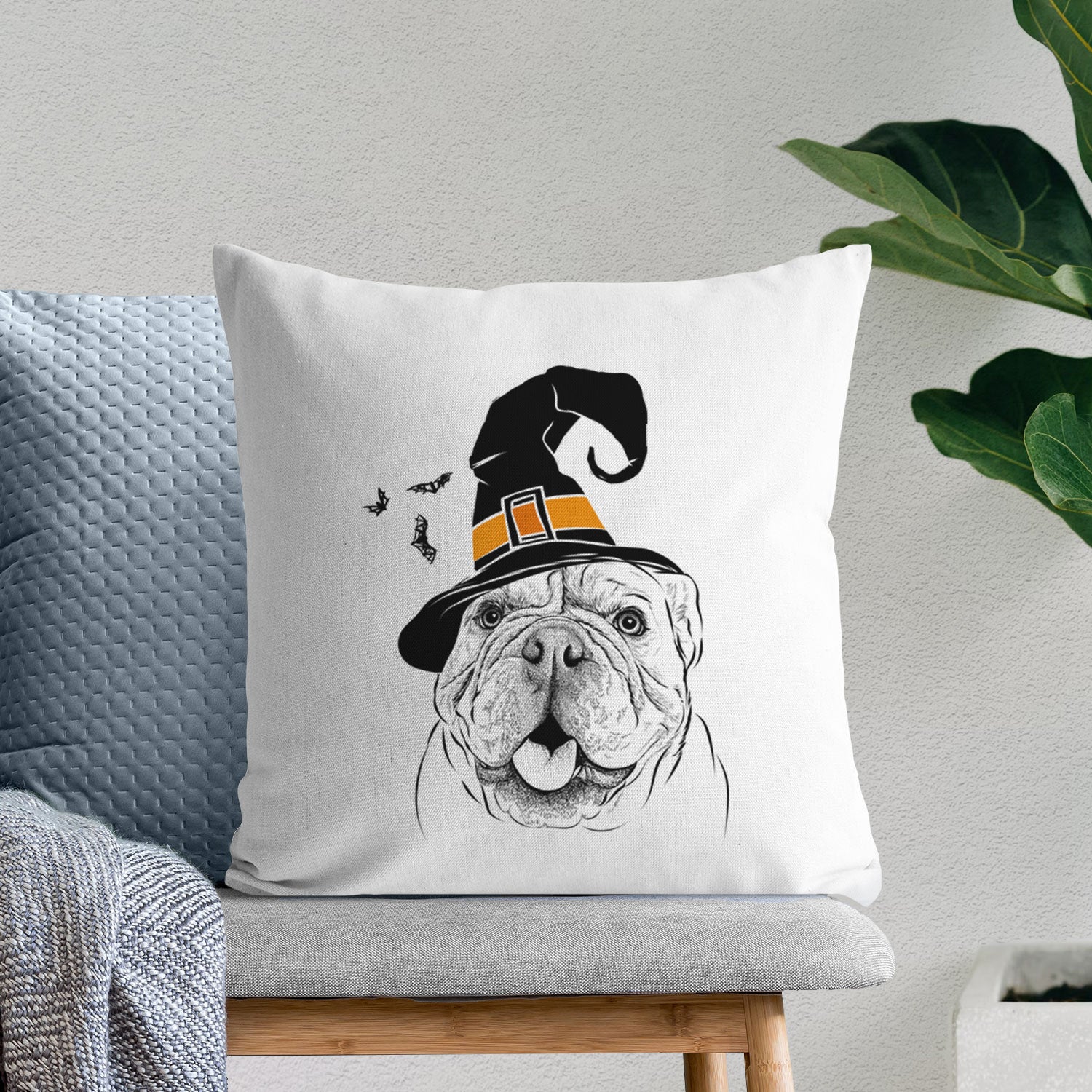 Louie the English Bulldog - Throw Pillow Cover