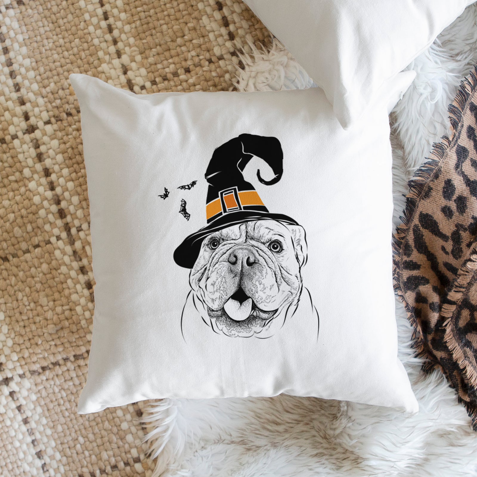 Louie the English Bulldog - Throw Pillow Cover